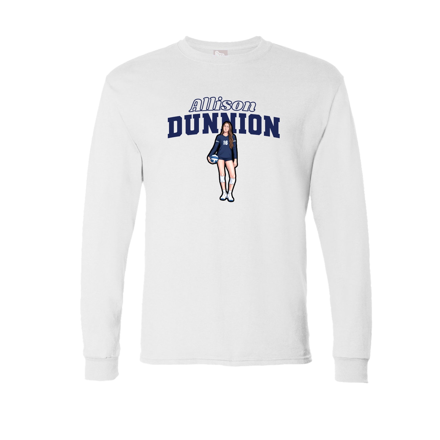 Long Sleeve Tee — Name Arch in White