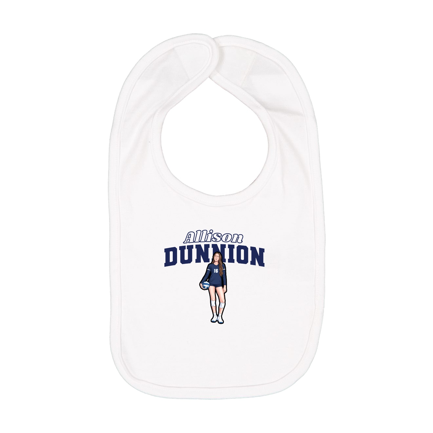 Infant Bib — Name Arch in White