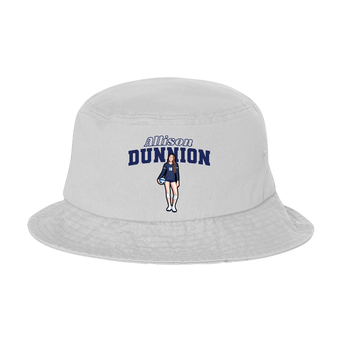 Bucket Cap — Name Arch in White
