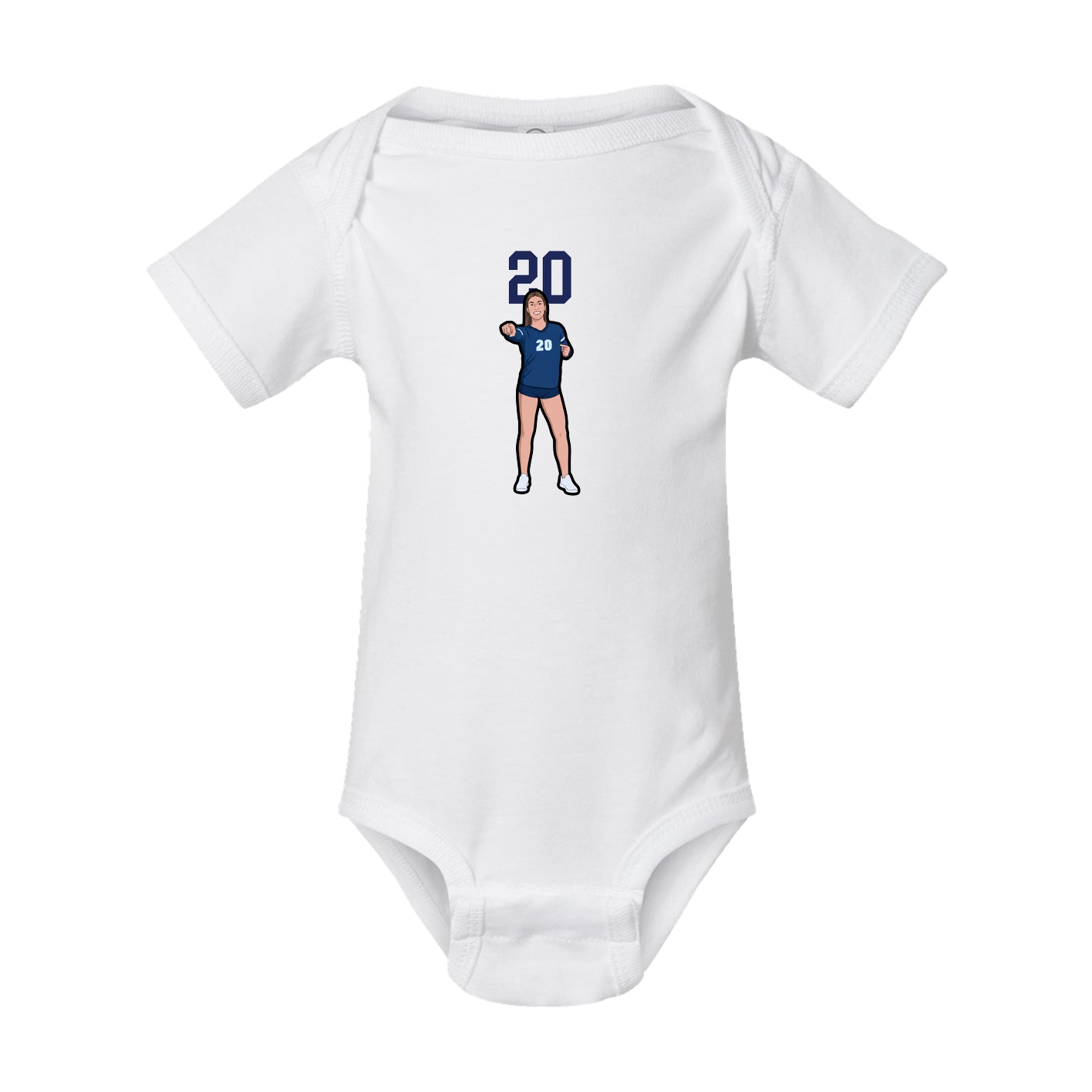 Baby Onesie — Number Top in White