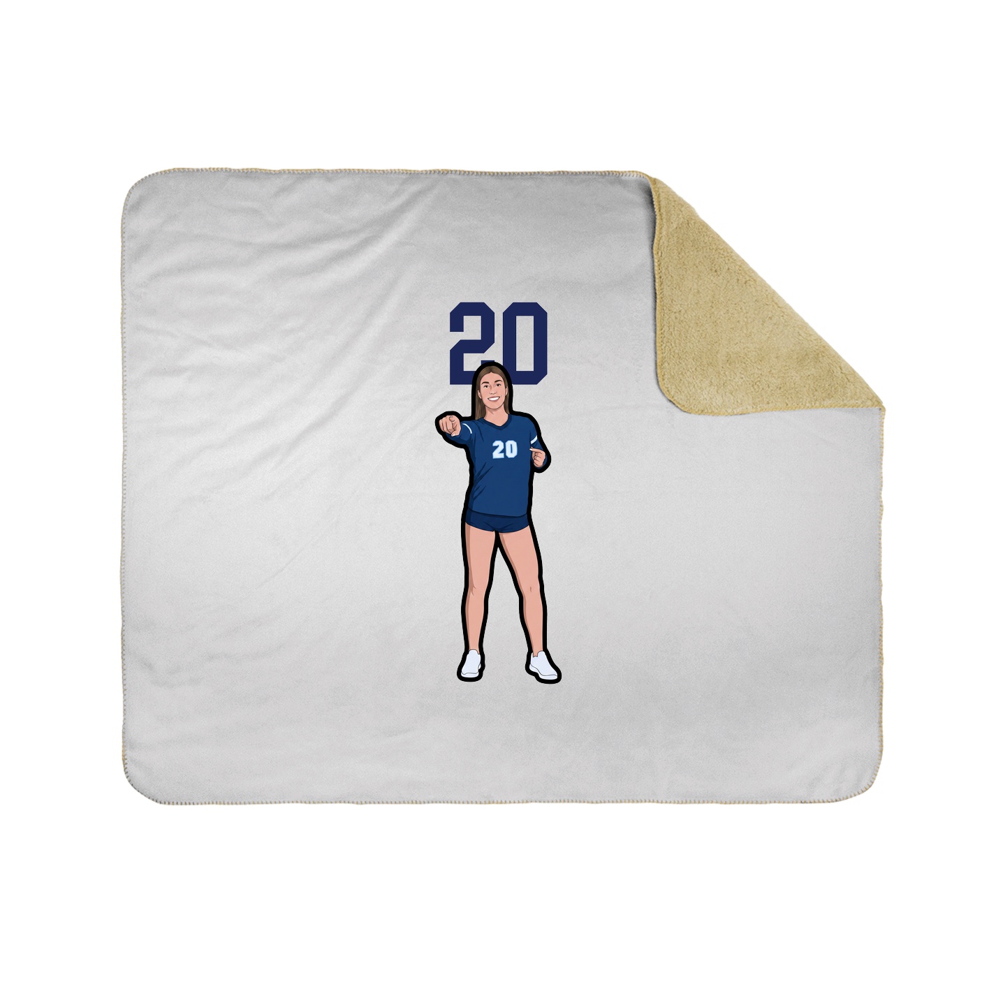 Throw Blanket — Number Top in White