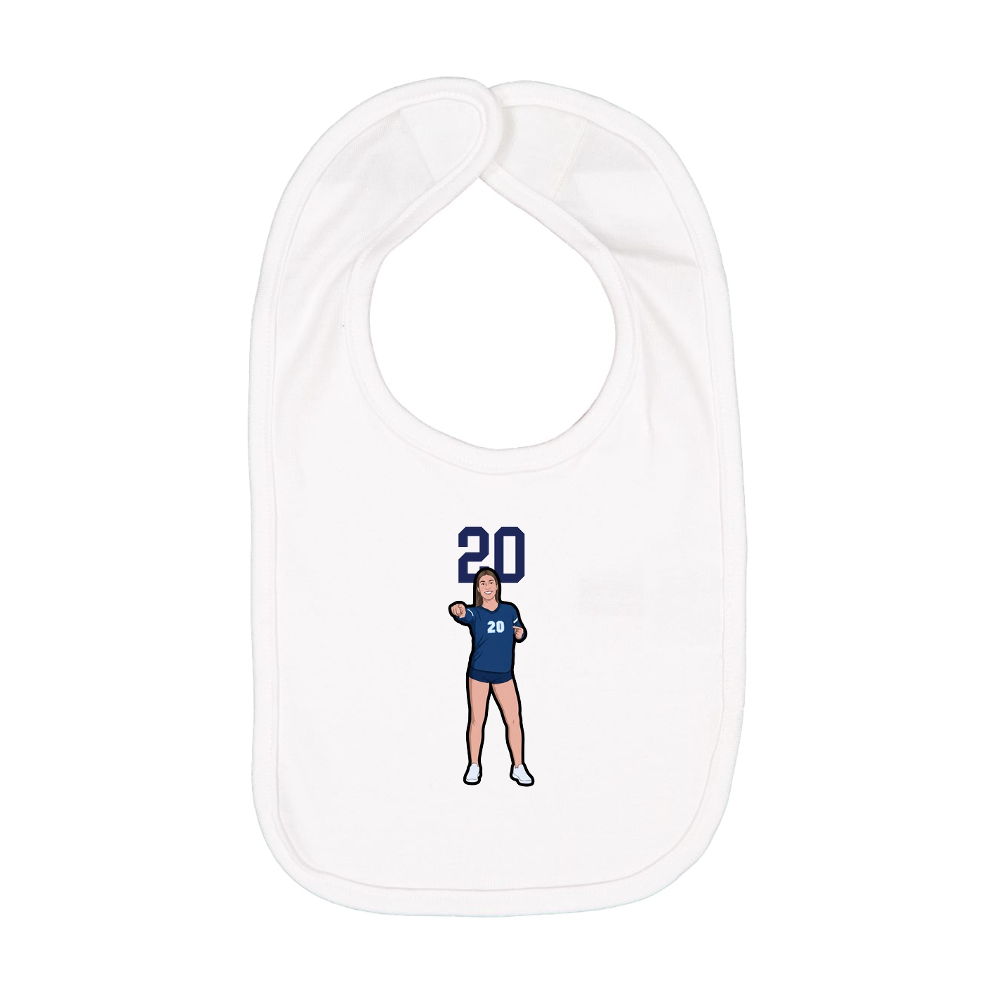Infant Bib — Number Top in White