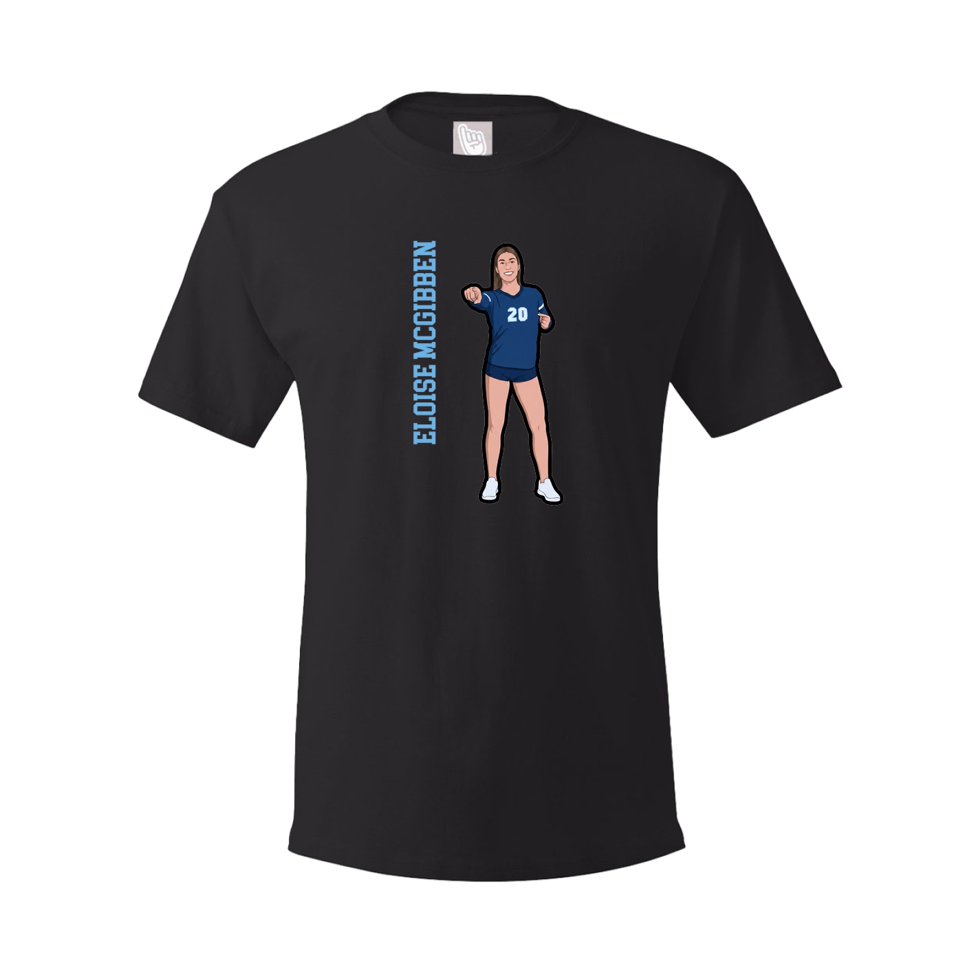 Youth Tee — Name Vertical in Black
