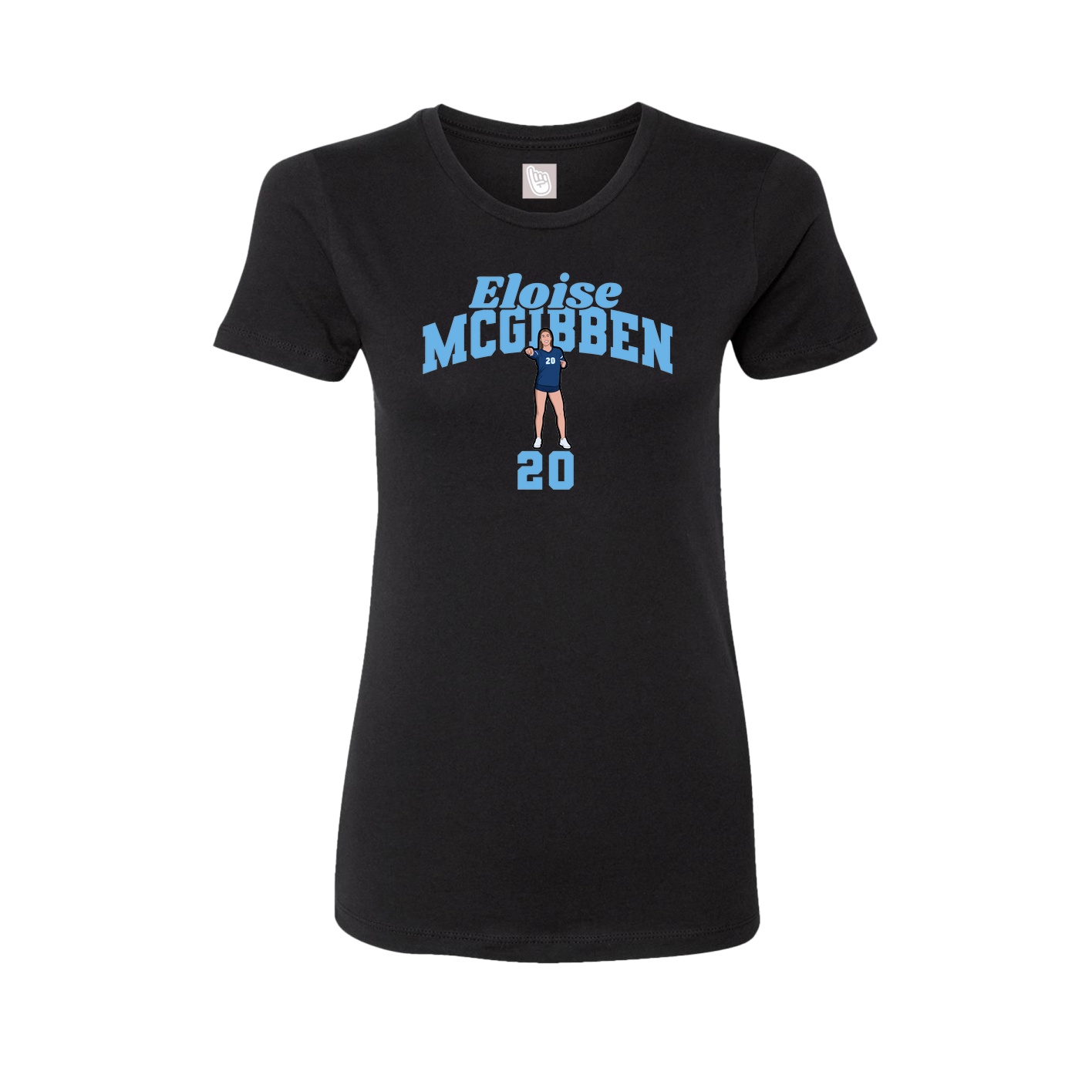Fitted Women's Tee — Signature Arch in Black