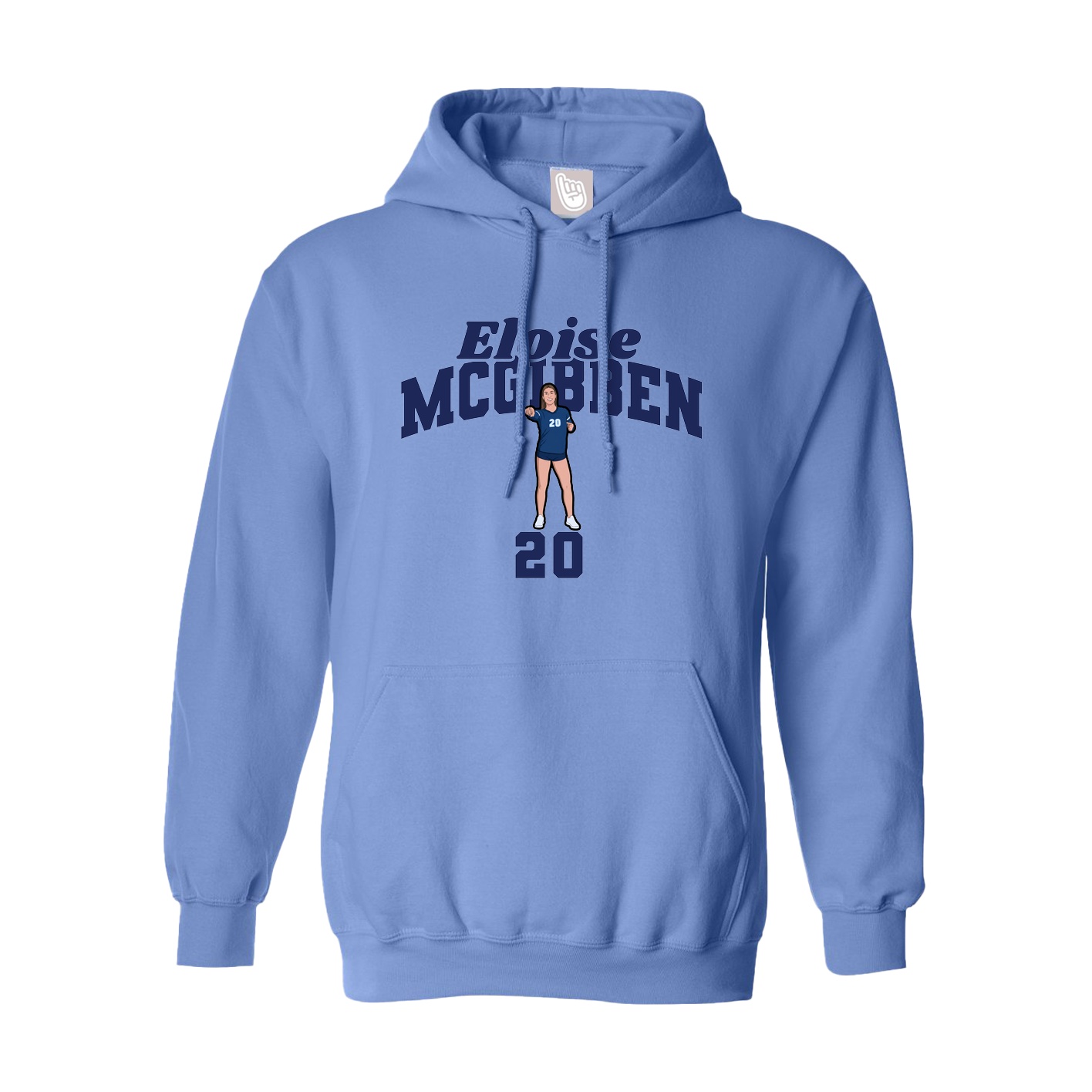 Youth Hoodie — Signature Arch in Powder Blue