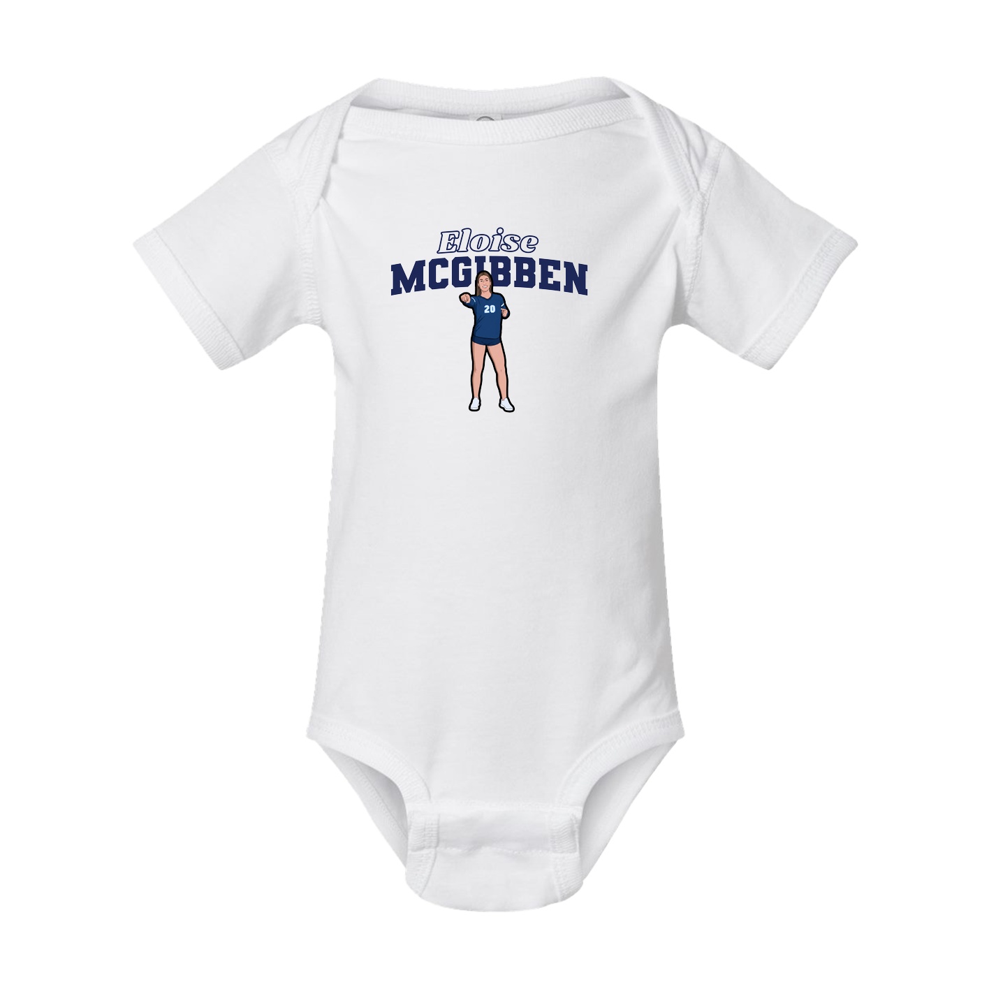 Baby Onesie — Name Arch in White