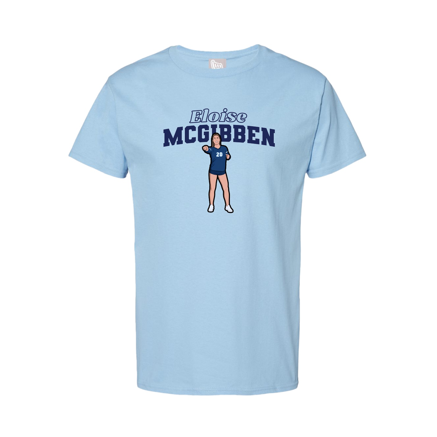 Youth Tee — Name Arch in Light Blue