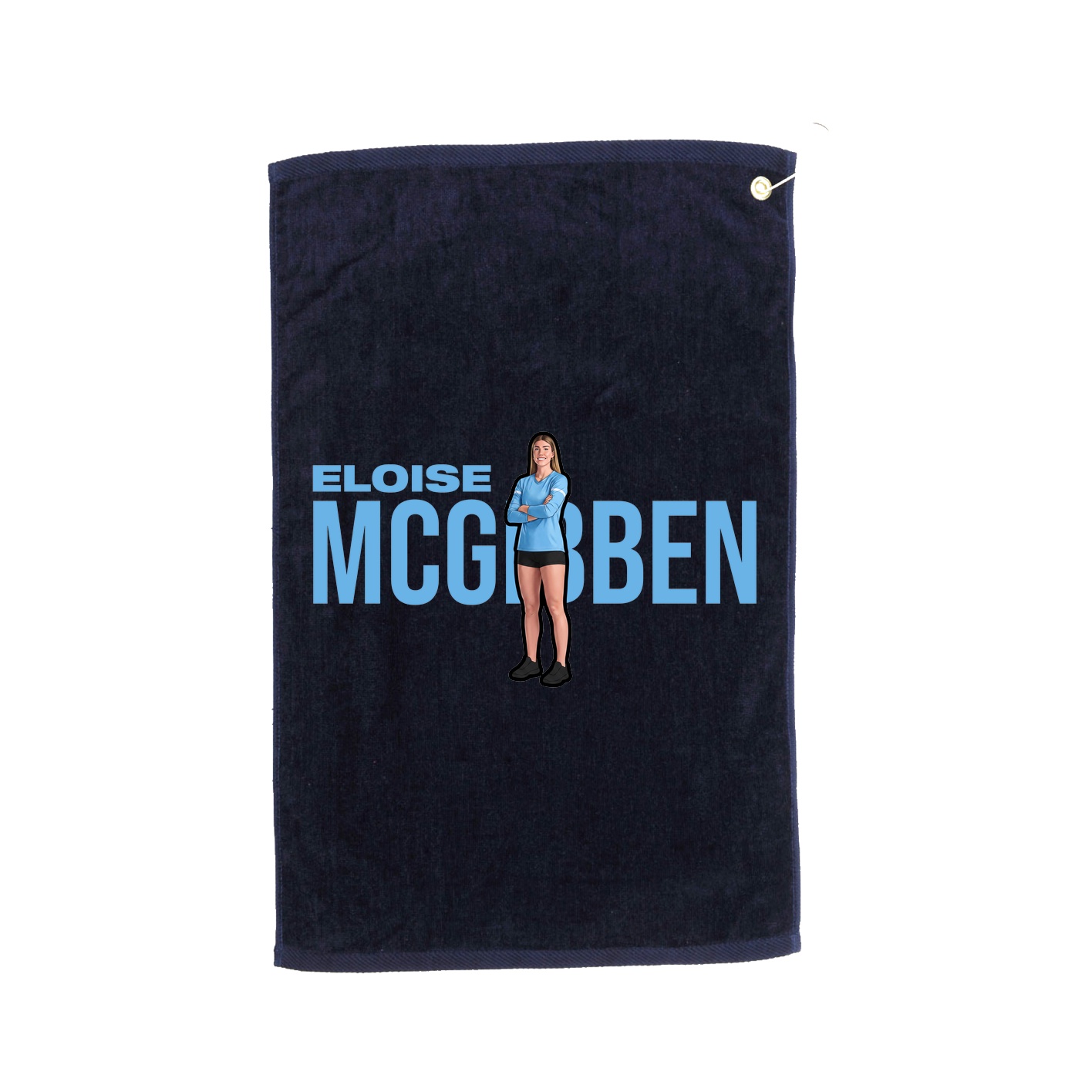 Golf Towel — Player Name in Navy