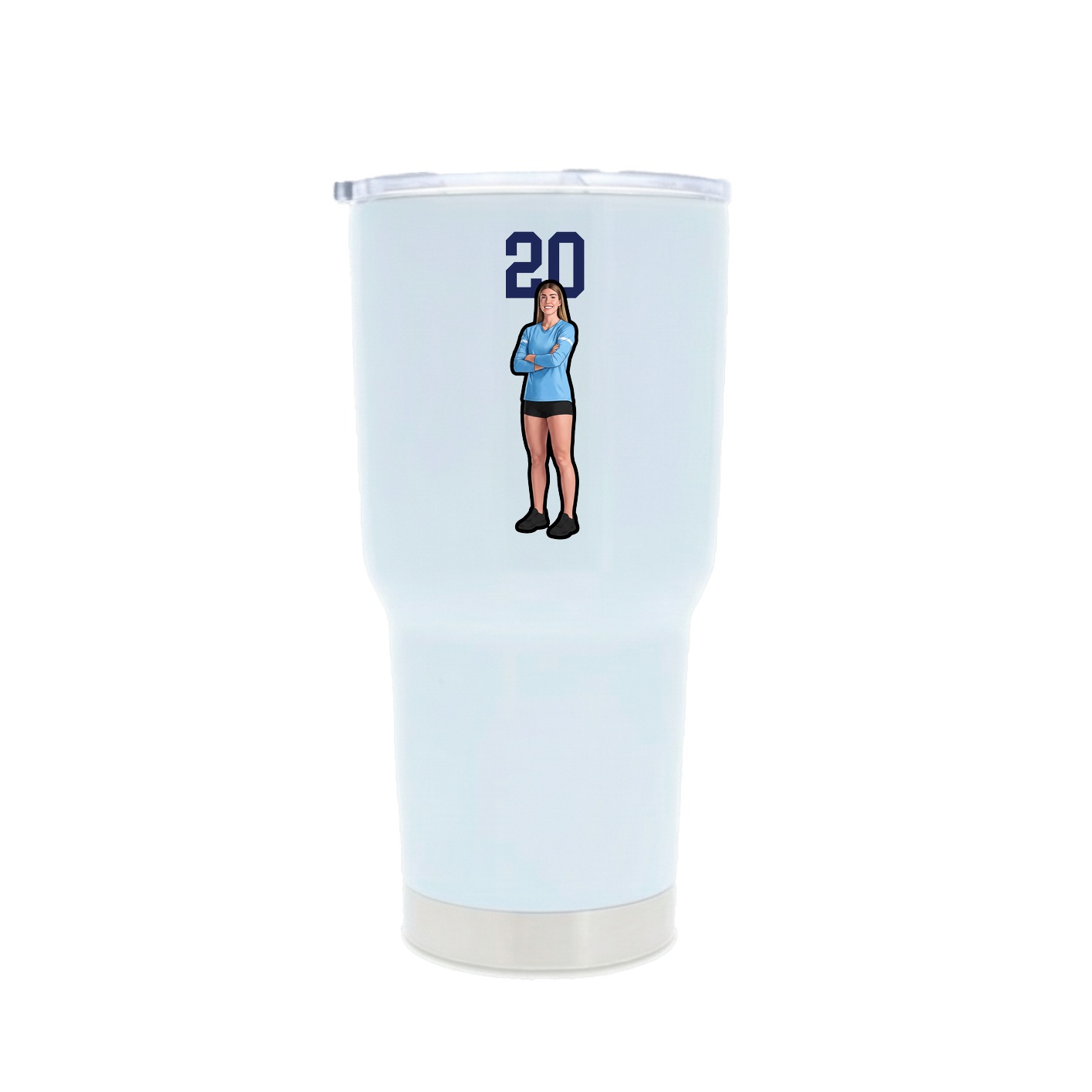 30oz Stainless Steel Tumbler — Number Top in White