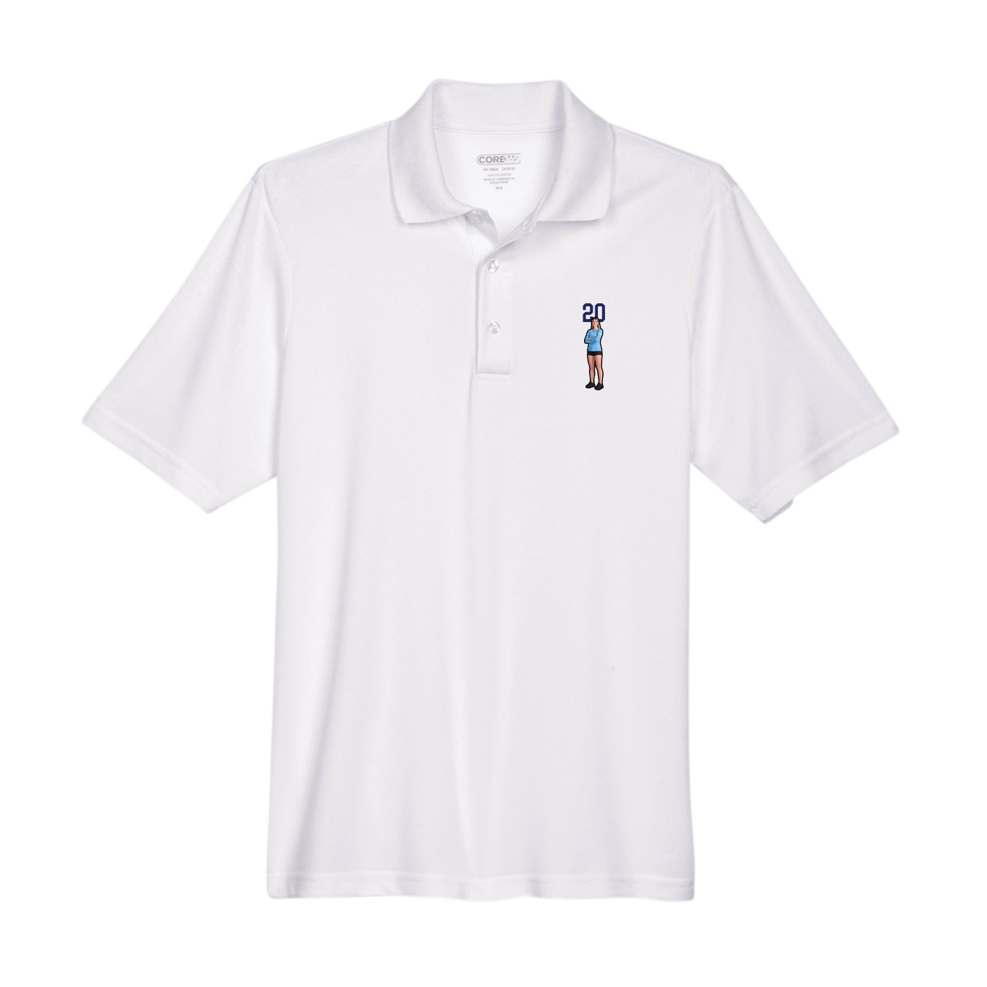 Performance Polo — Number Top in White