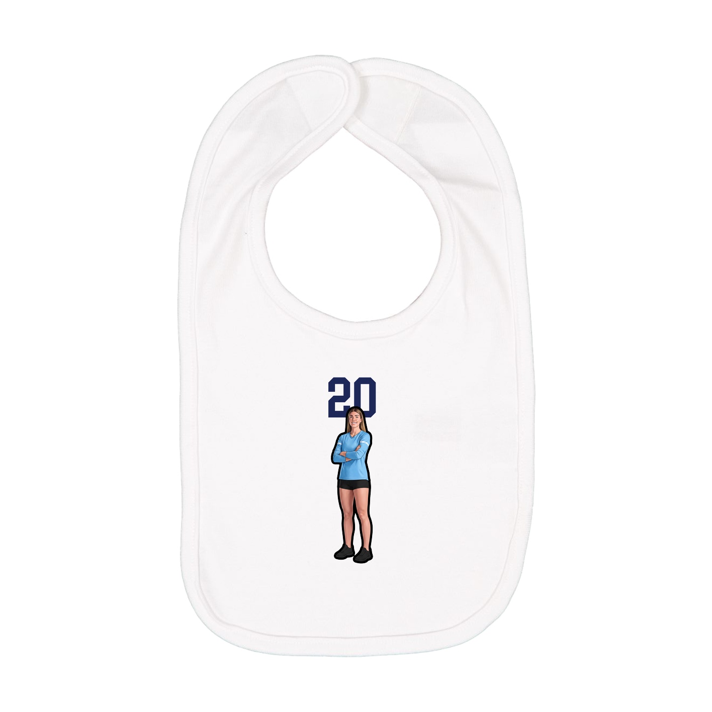Infant Bib — Number Top in White