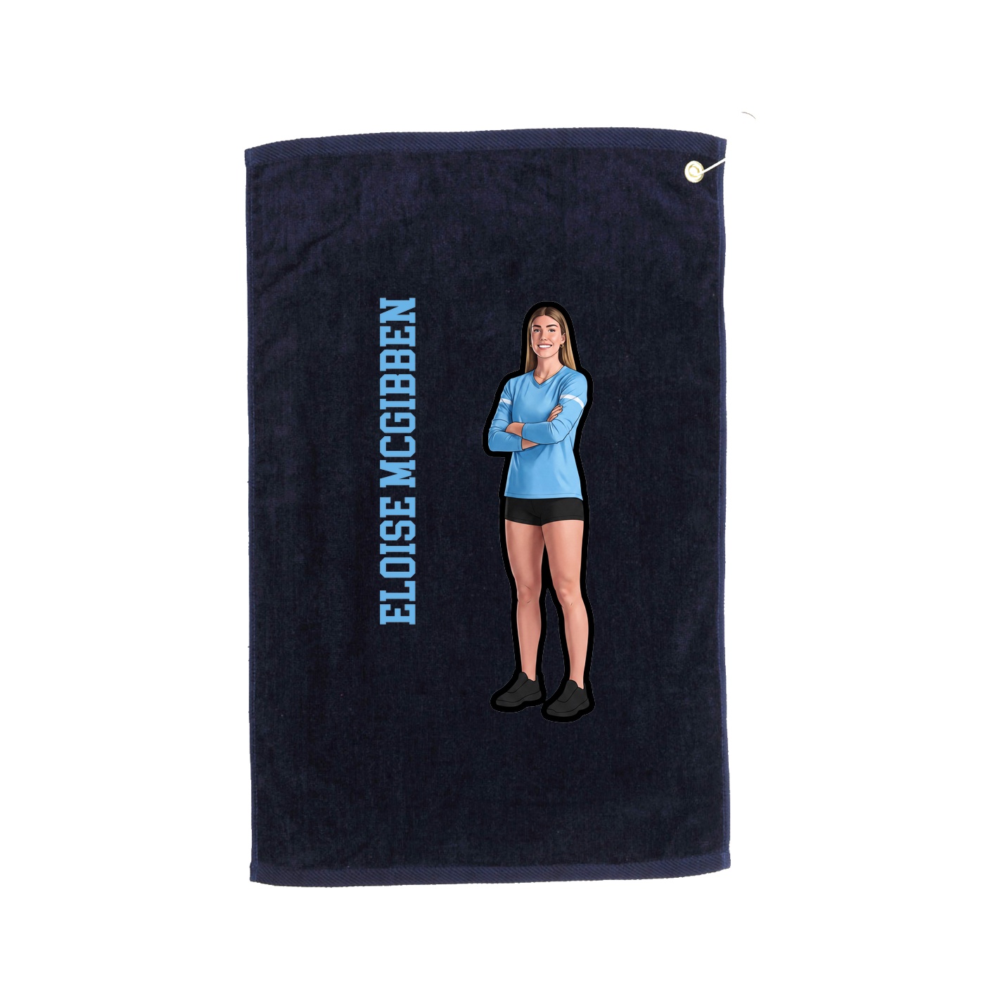 Golf Towel — Name Vertical in Navy