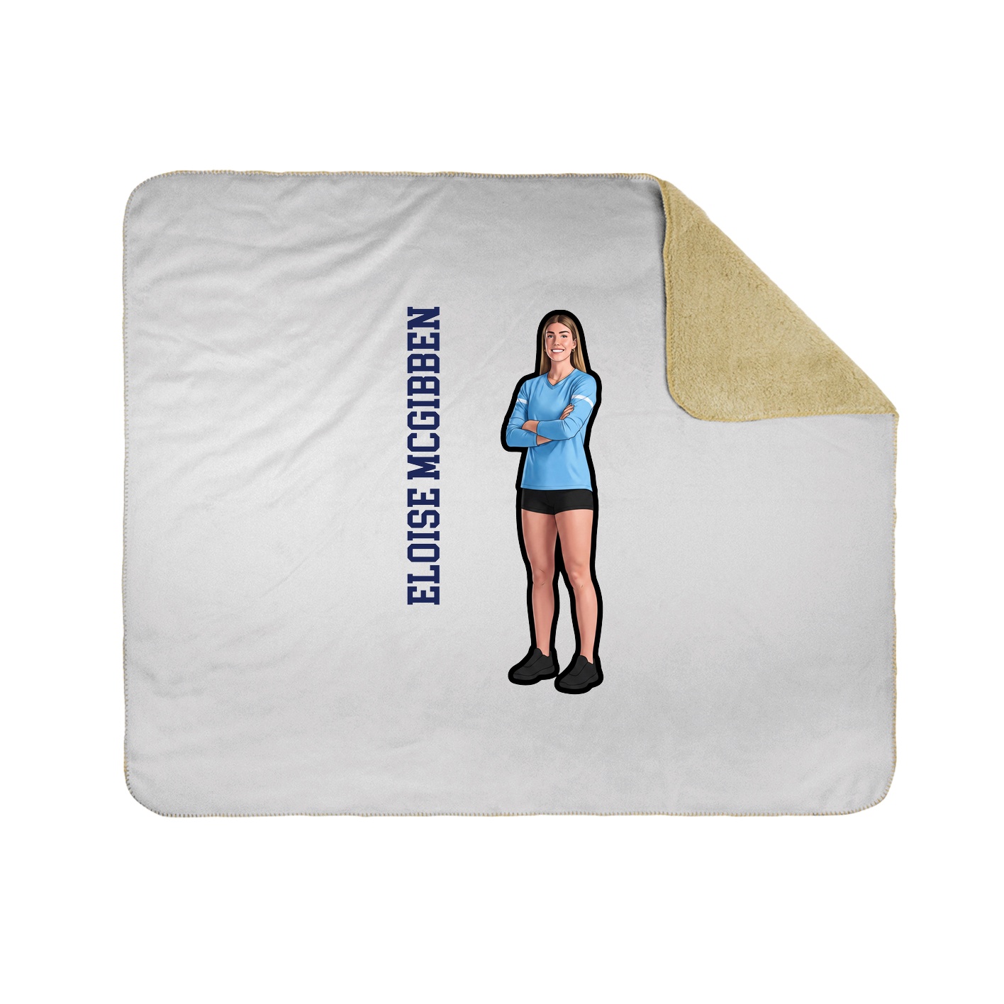 Throw Blanket — Name Vertical in White