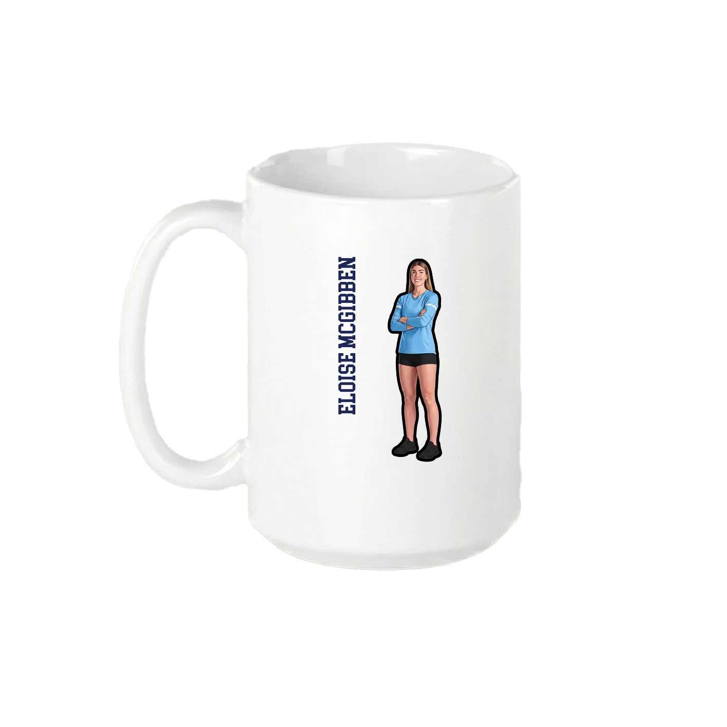 15oz Coffee Mug — Name Vertical in White