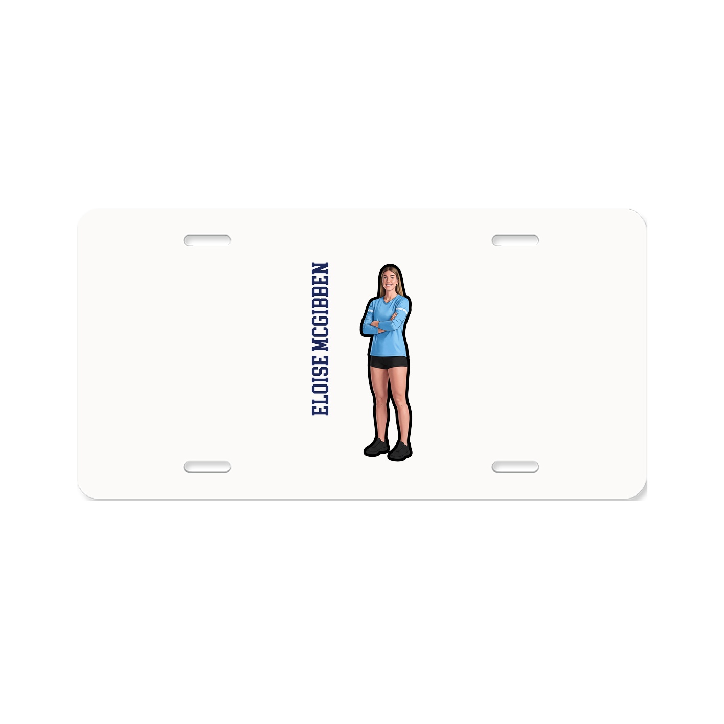 License Plate — Name Vertical in Classic