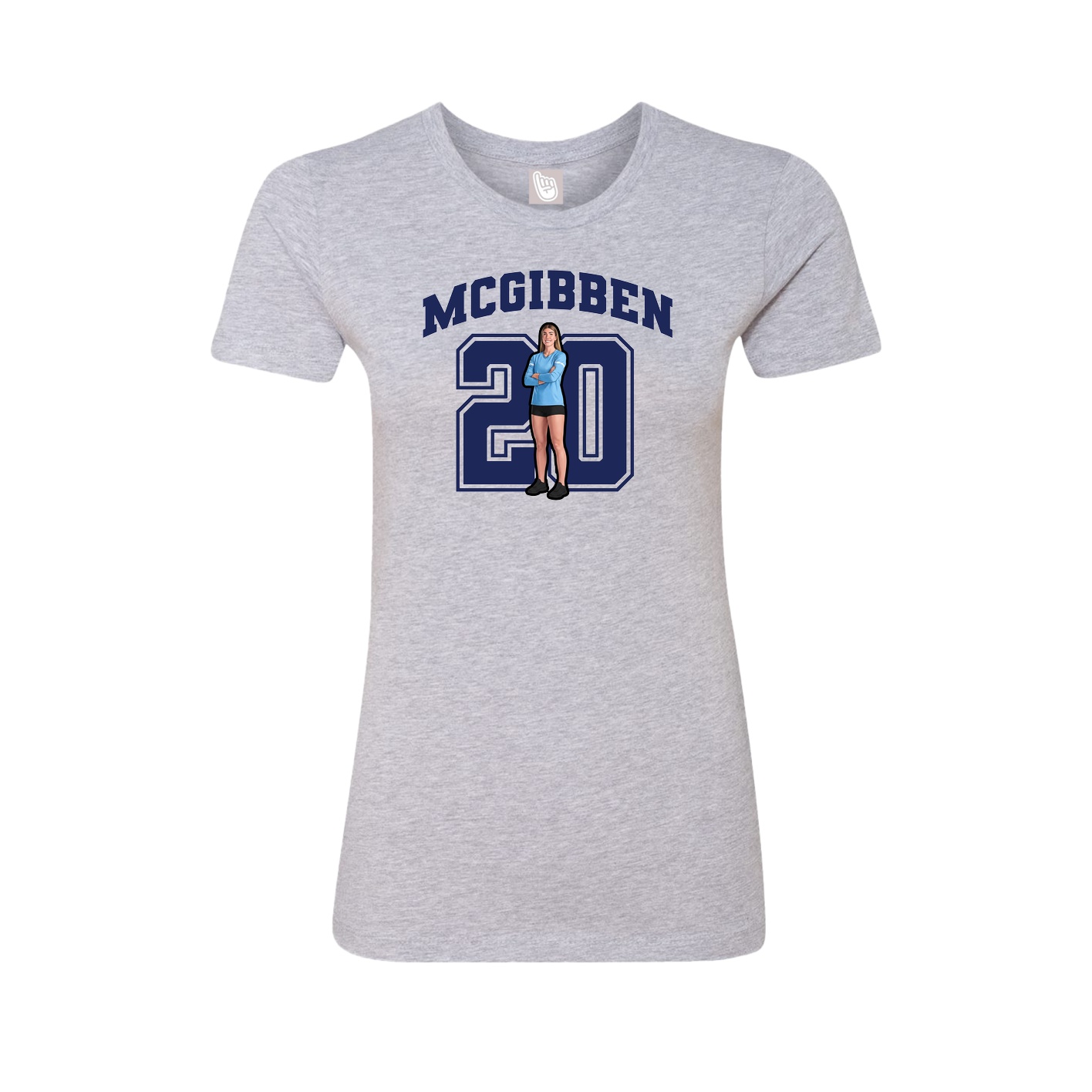 Fitted Women's Tee — Number in Grey