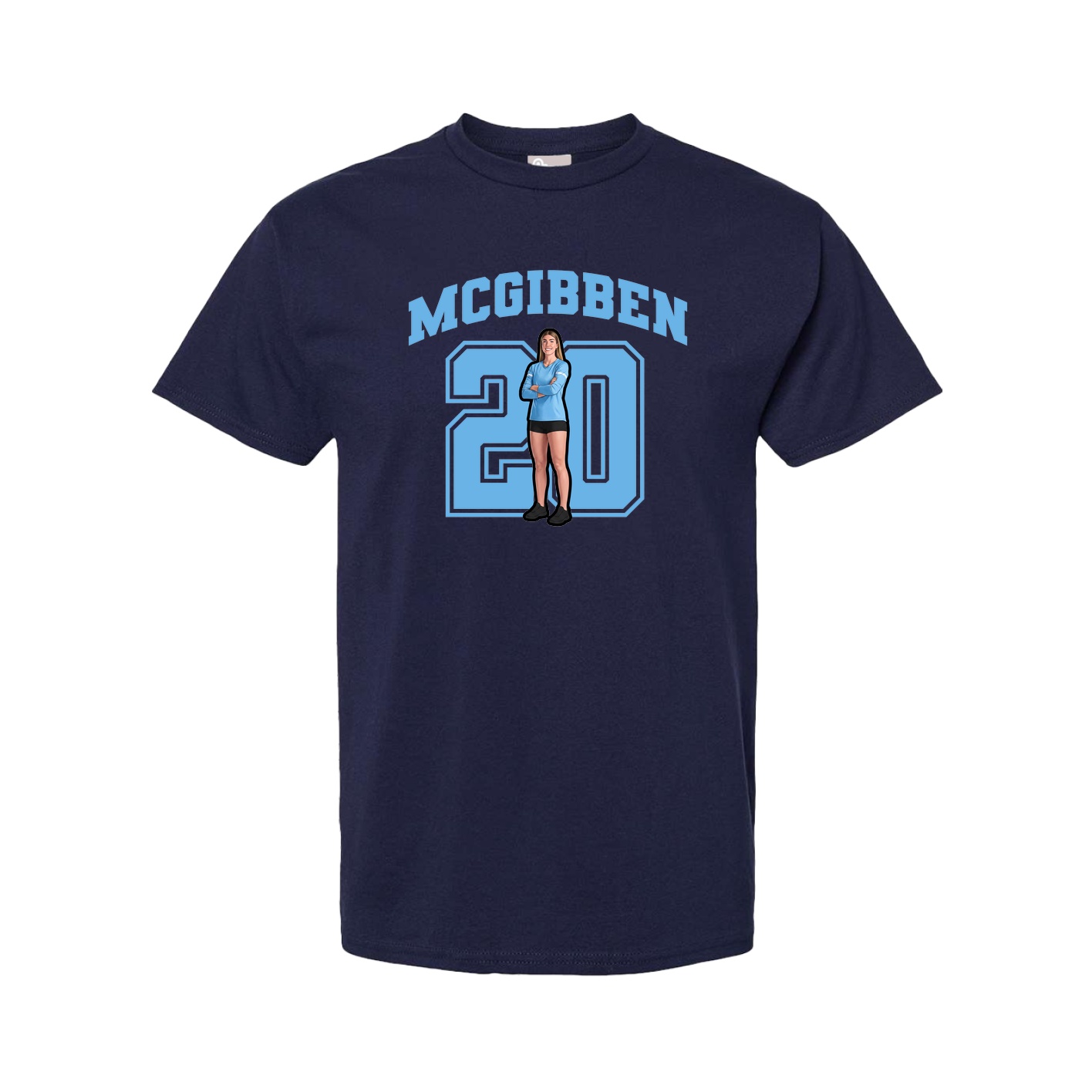 Youth Tee — Number in Navy