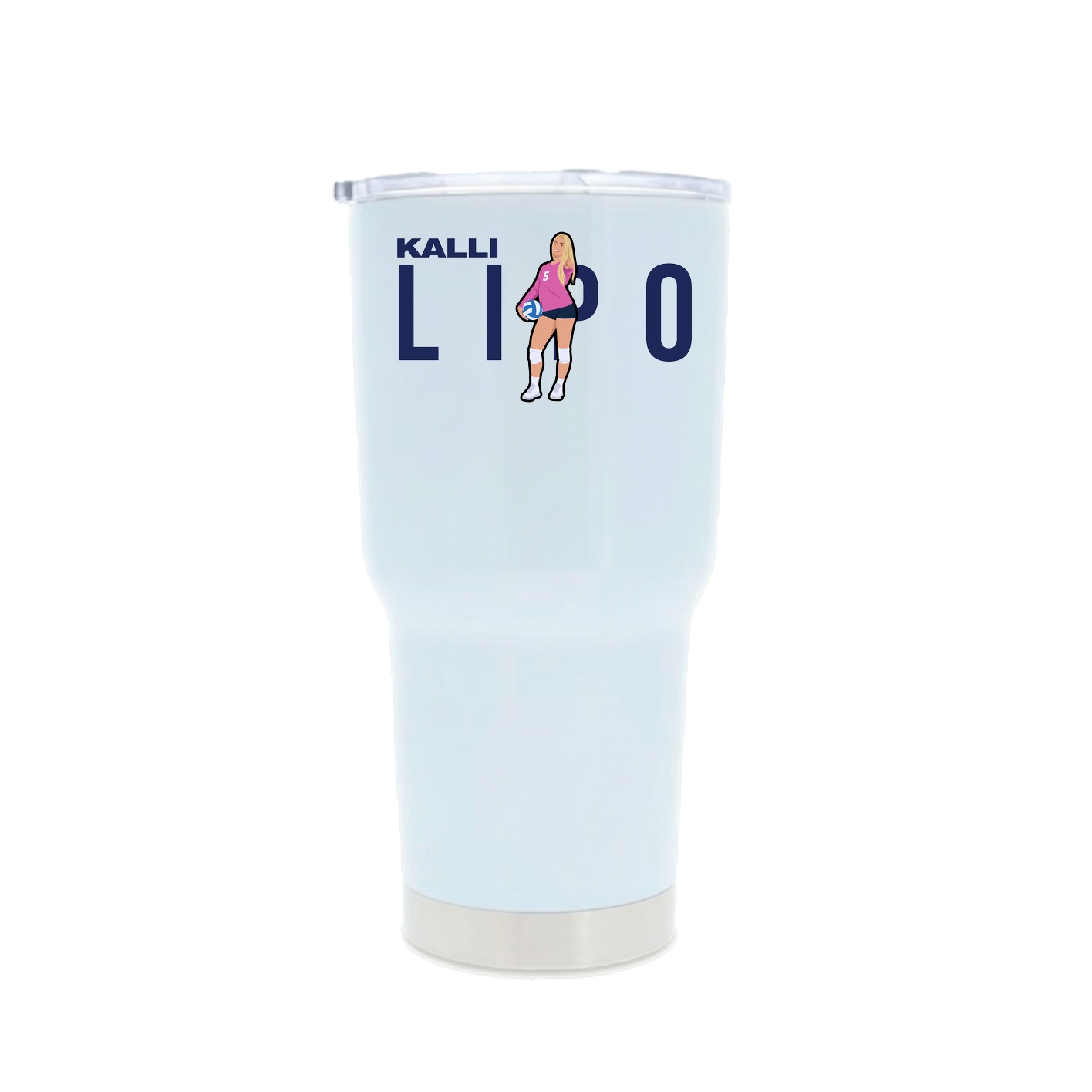 30oz Stainless Steel Tumbler — Player Name in White