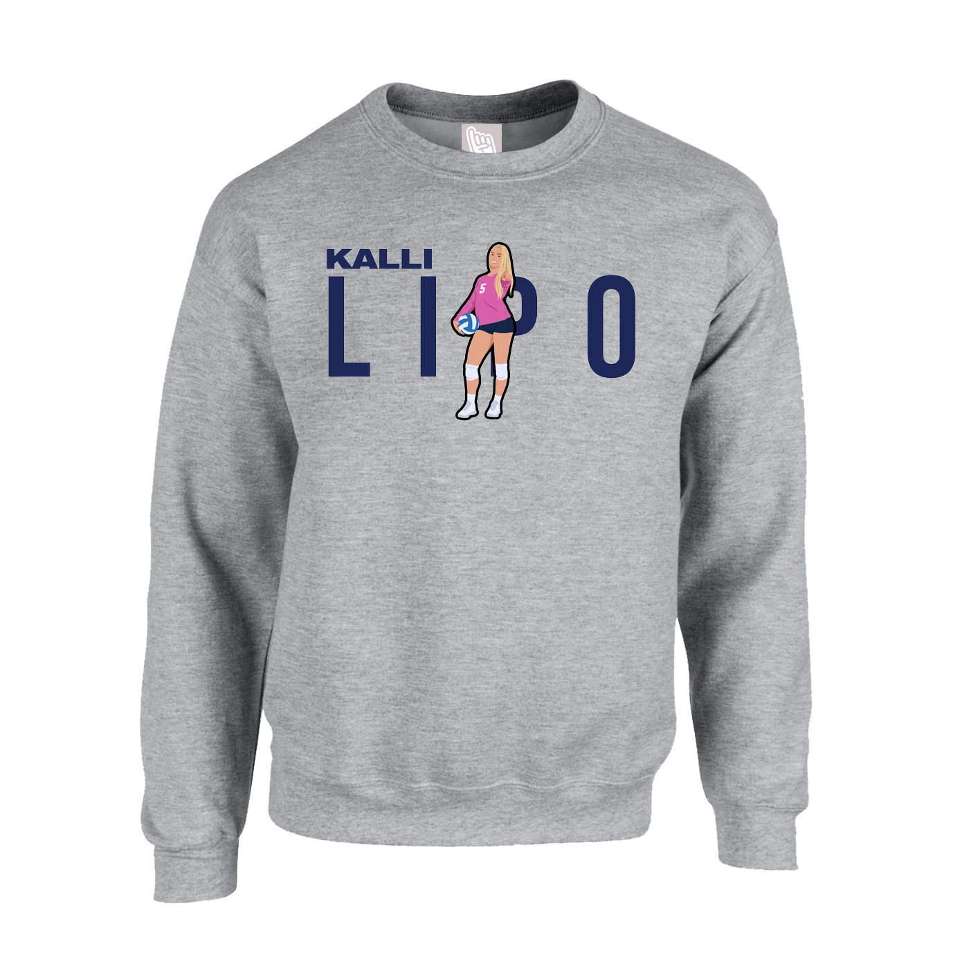 Fleece Crew — Player Name in Grey