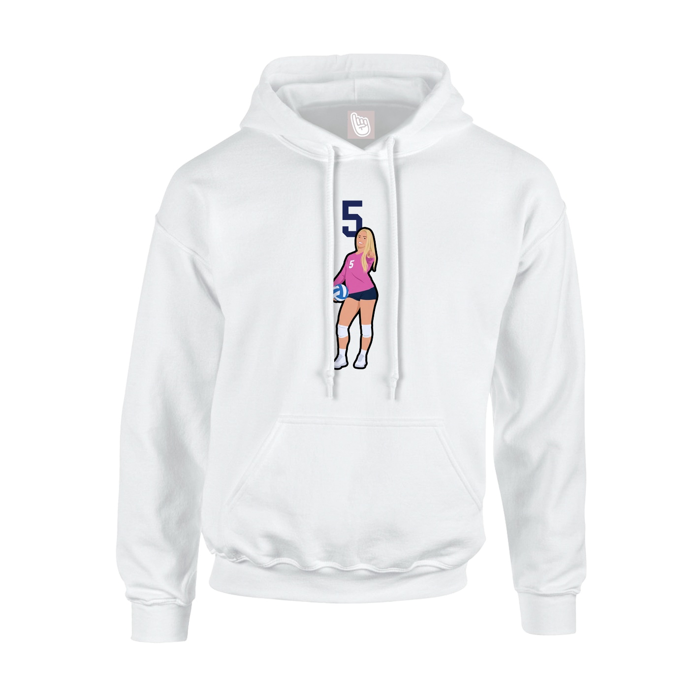 Hoodie — Number Top in White