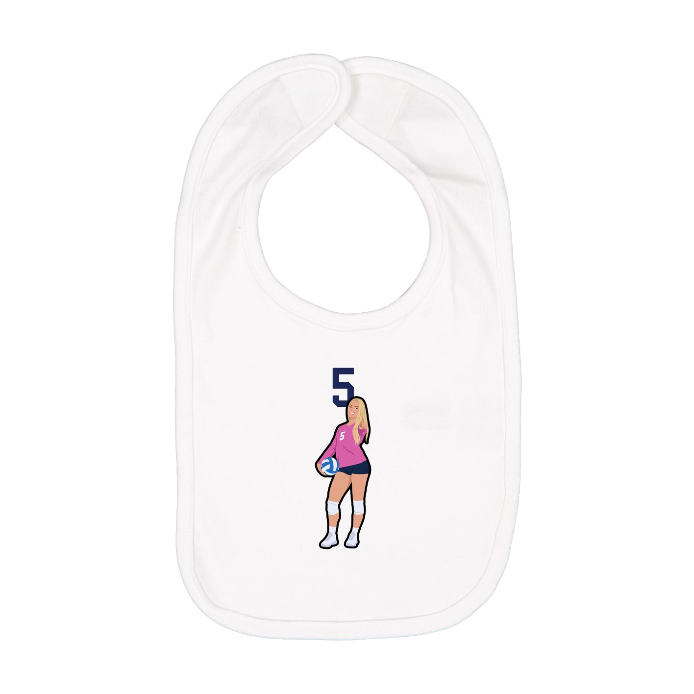 Infant Bib — Number Top in White