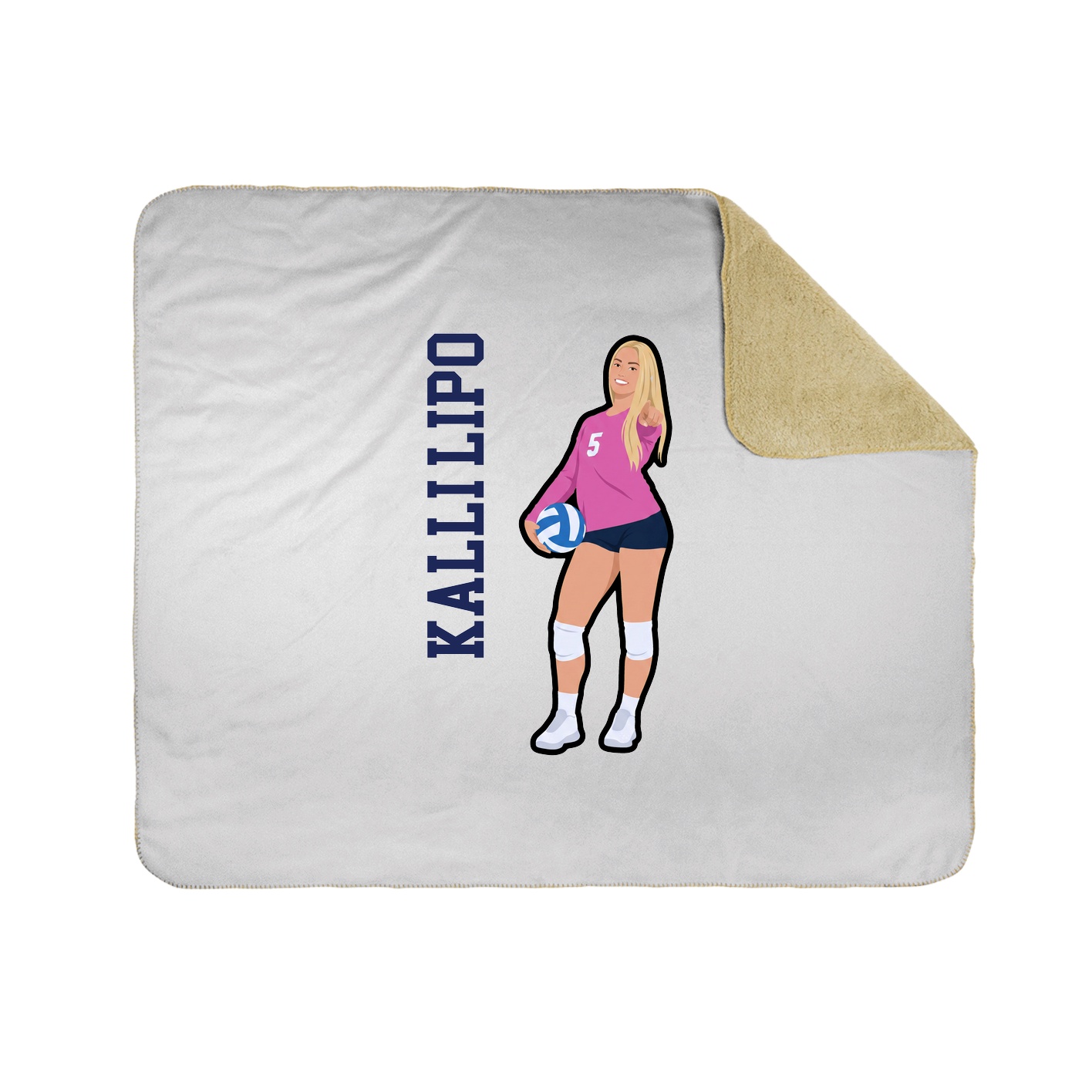Throw Blanket — Name Vertical in White