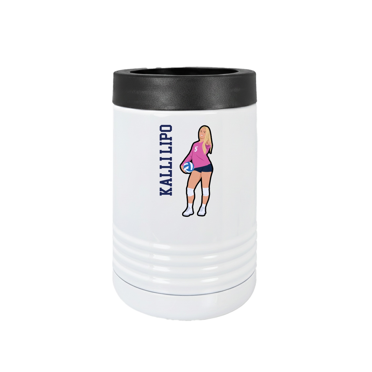Beverage Holder — Name Vertical in White