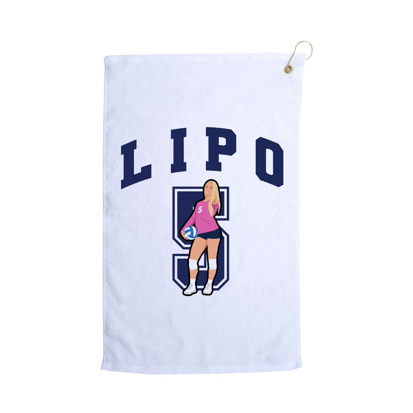 Golf Towel — Number in White
