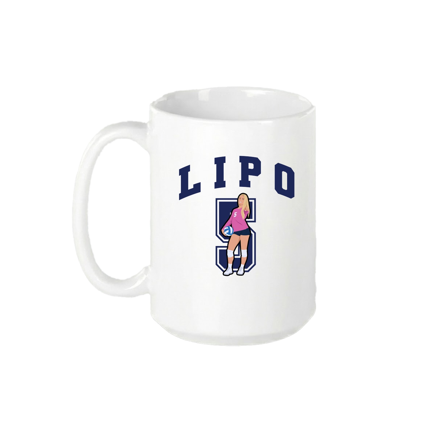 15oz Coffee Mug — Number in White