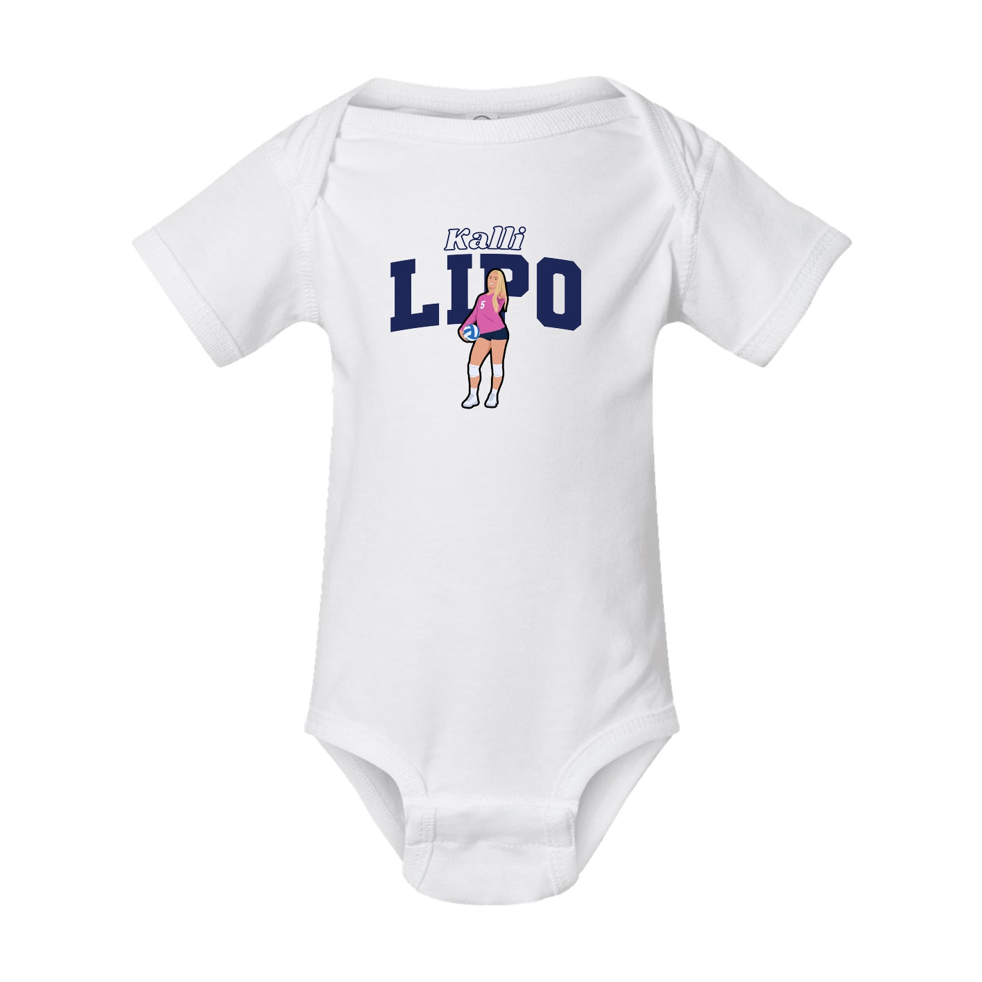 Baby Onesie — Name Arch in White