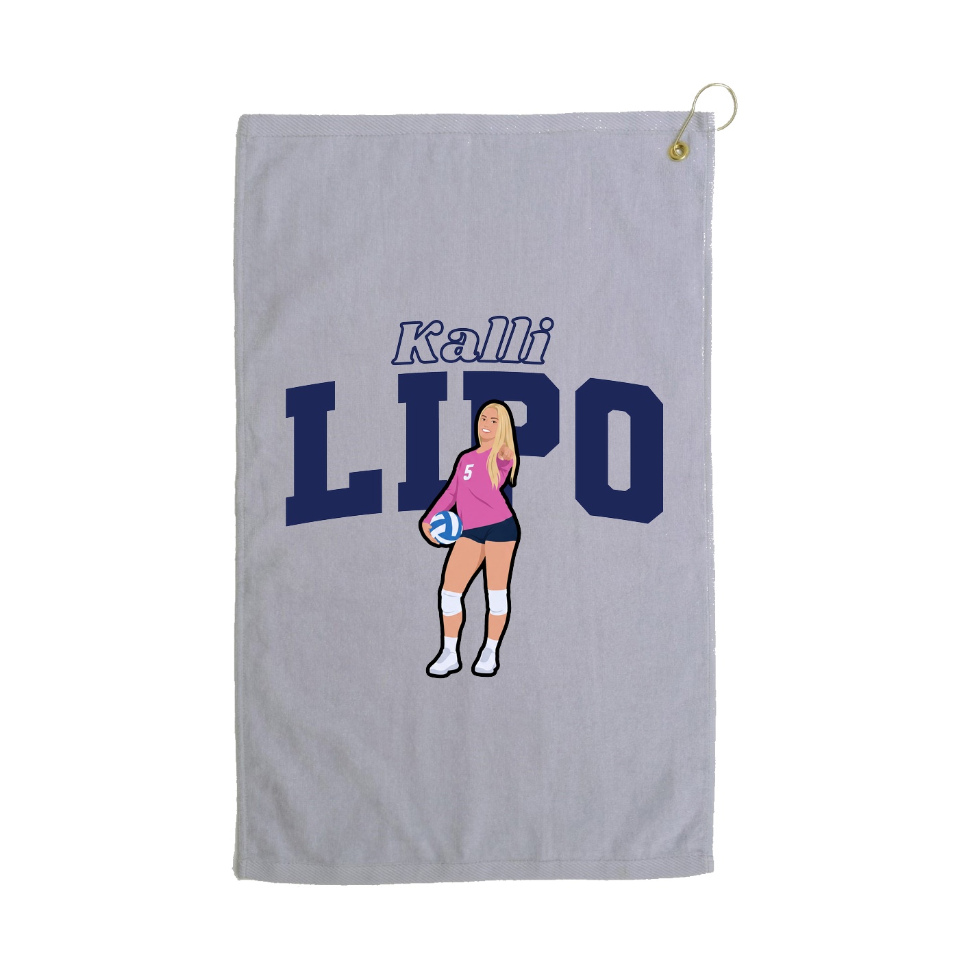Golf Towel — Name Arch in Grey