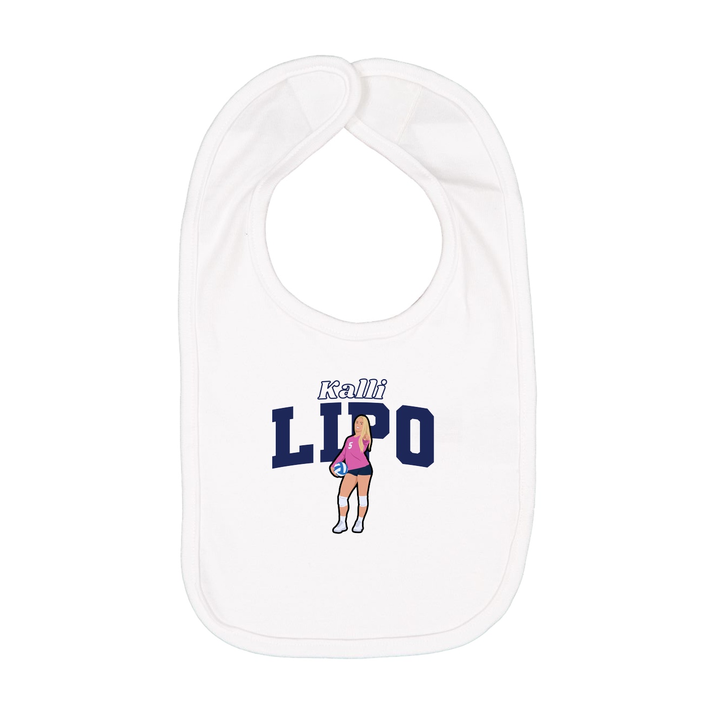 Infant Bib — Name Arch in White
