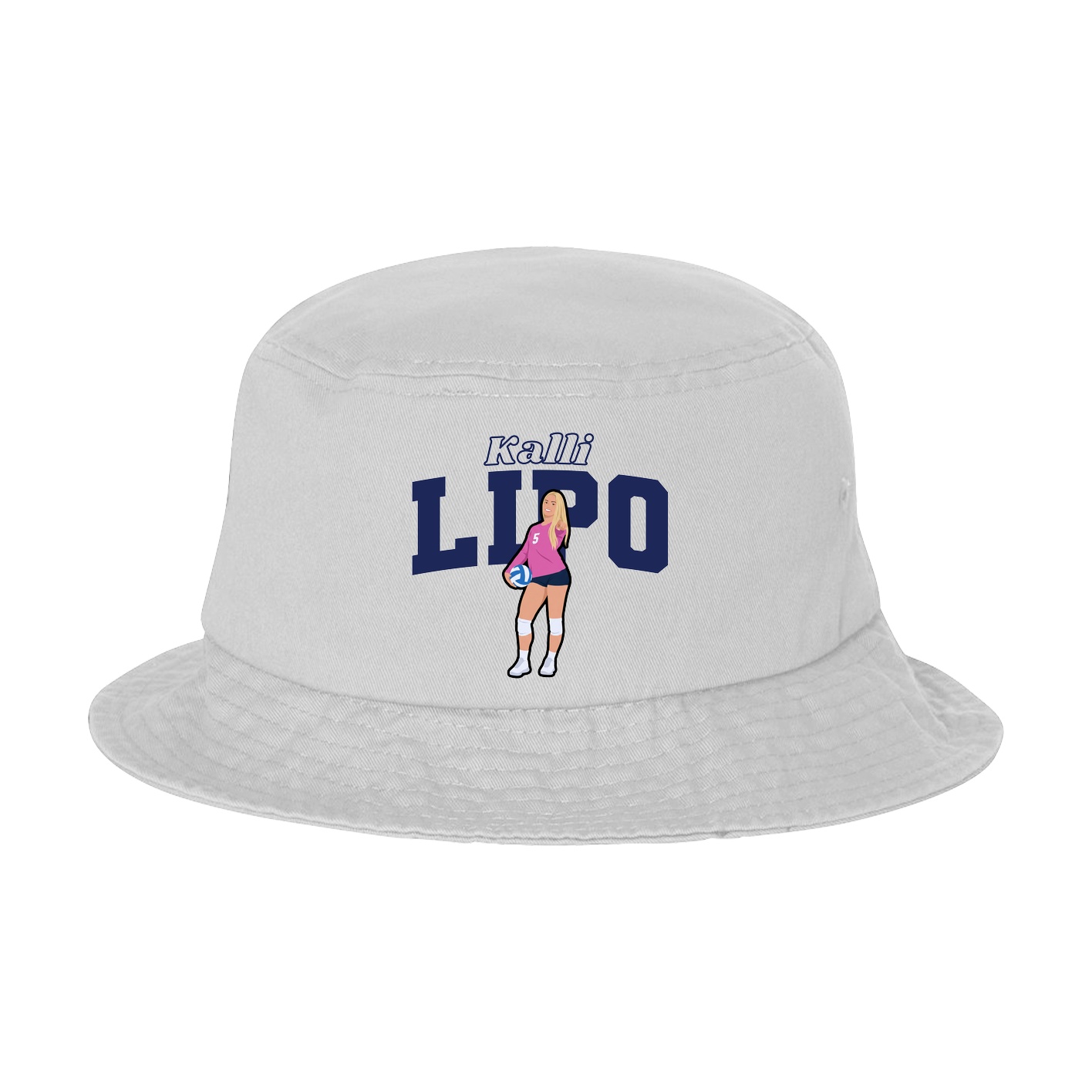 Bucket Cap — Name Arch in White