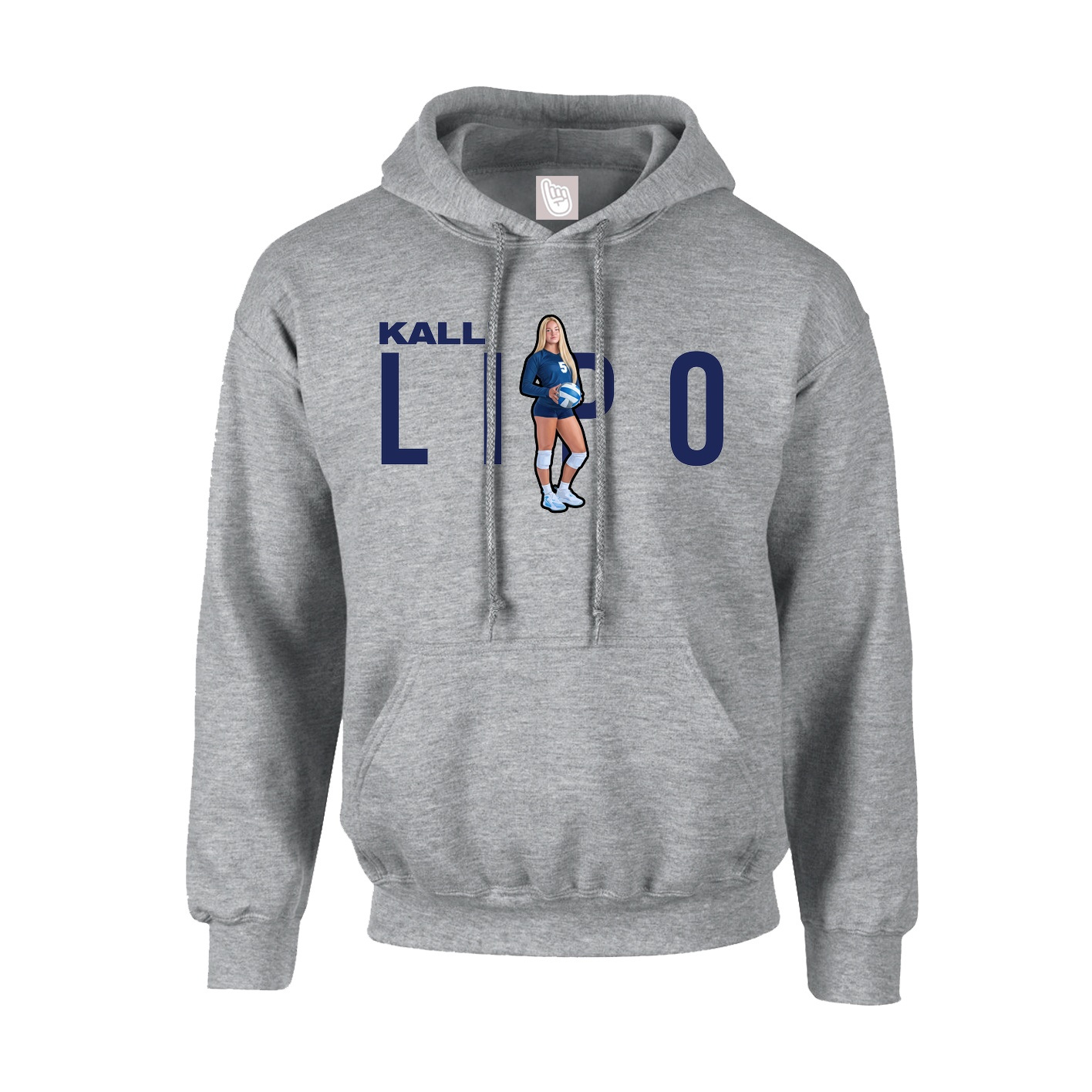 Hoodie — Player Name in Grey