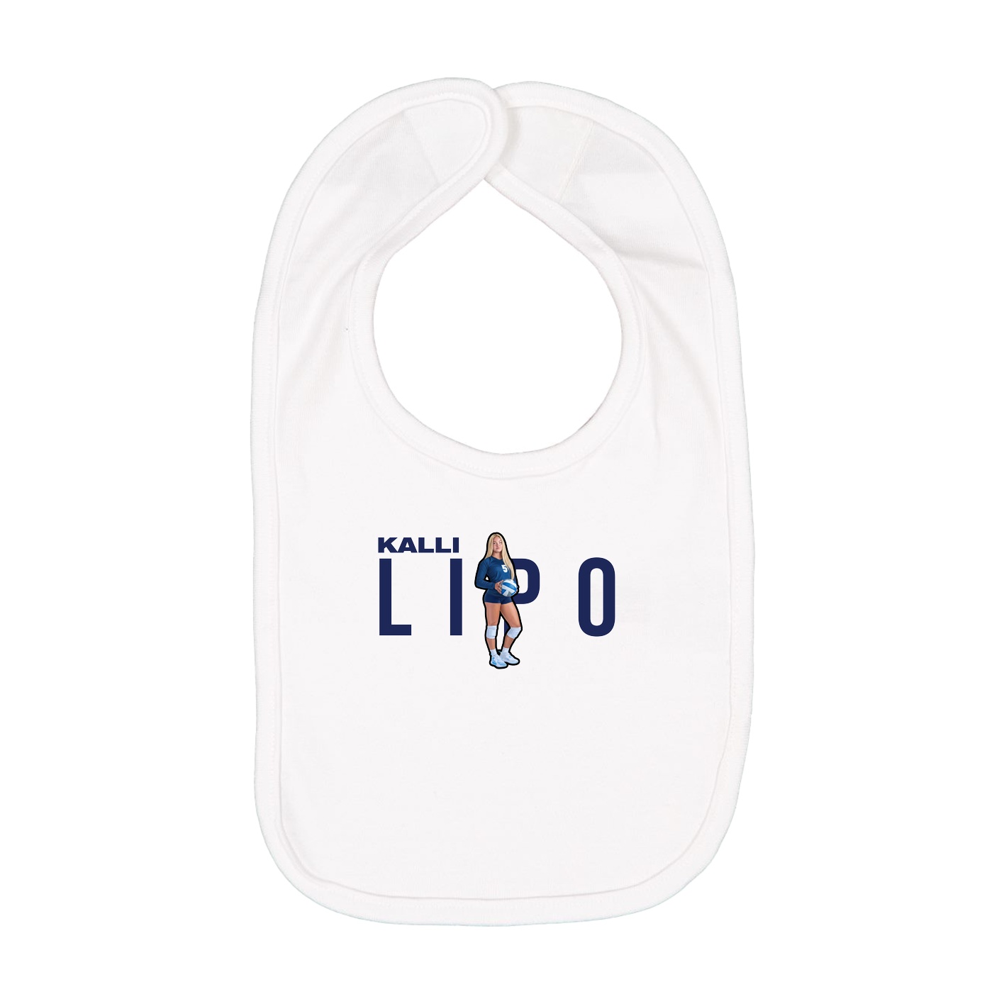 Infant Bib — Player Name in White