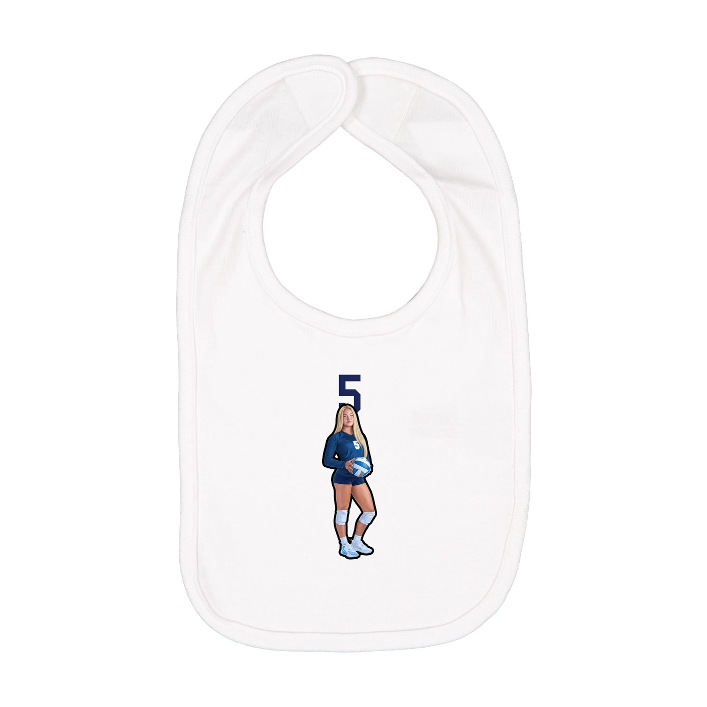 Infant Bib — Number Top in White