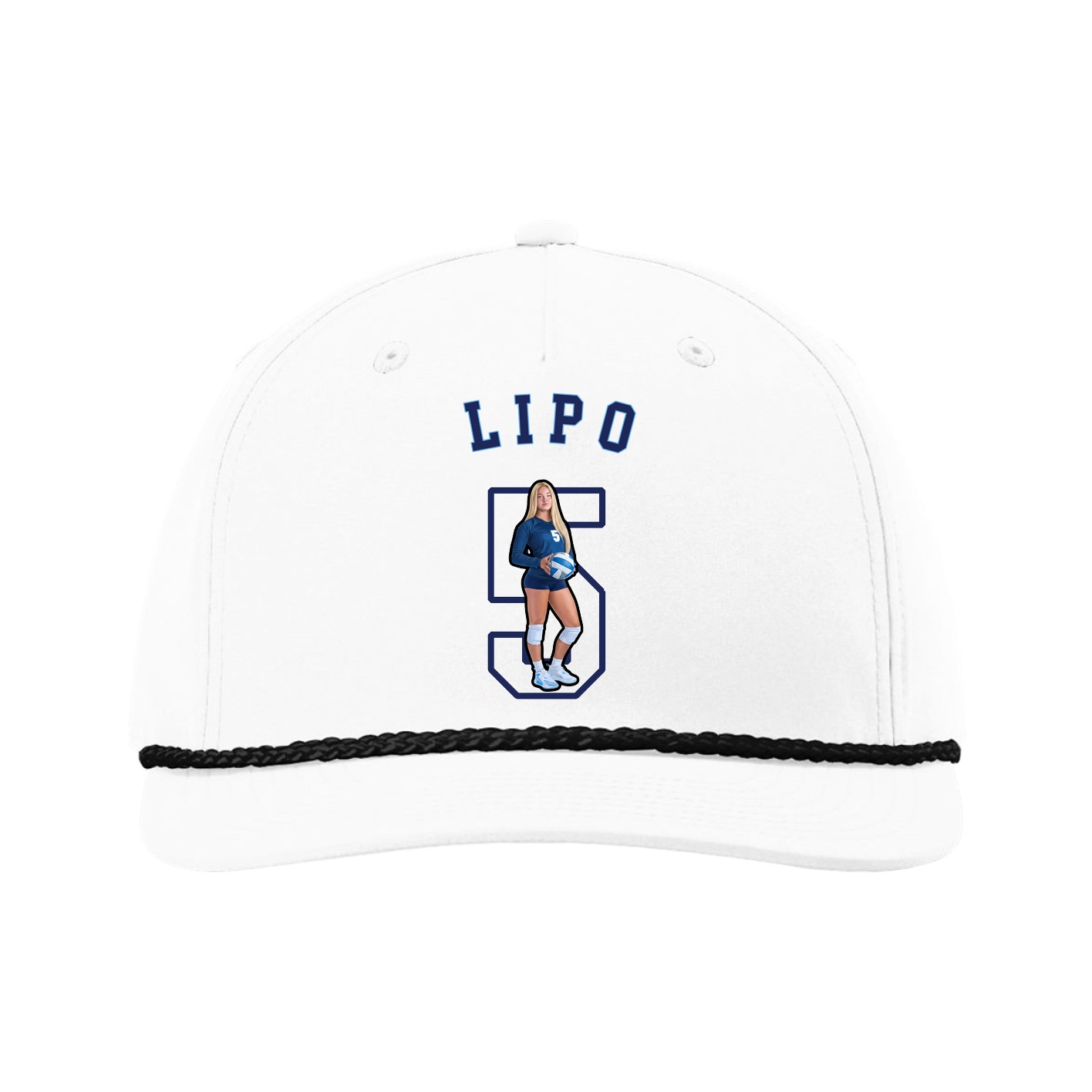Five-Panel Classic Rope Cap — Shirsey Arch in White