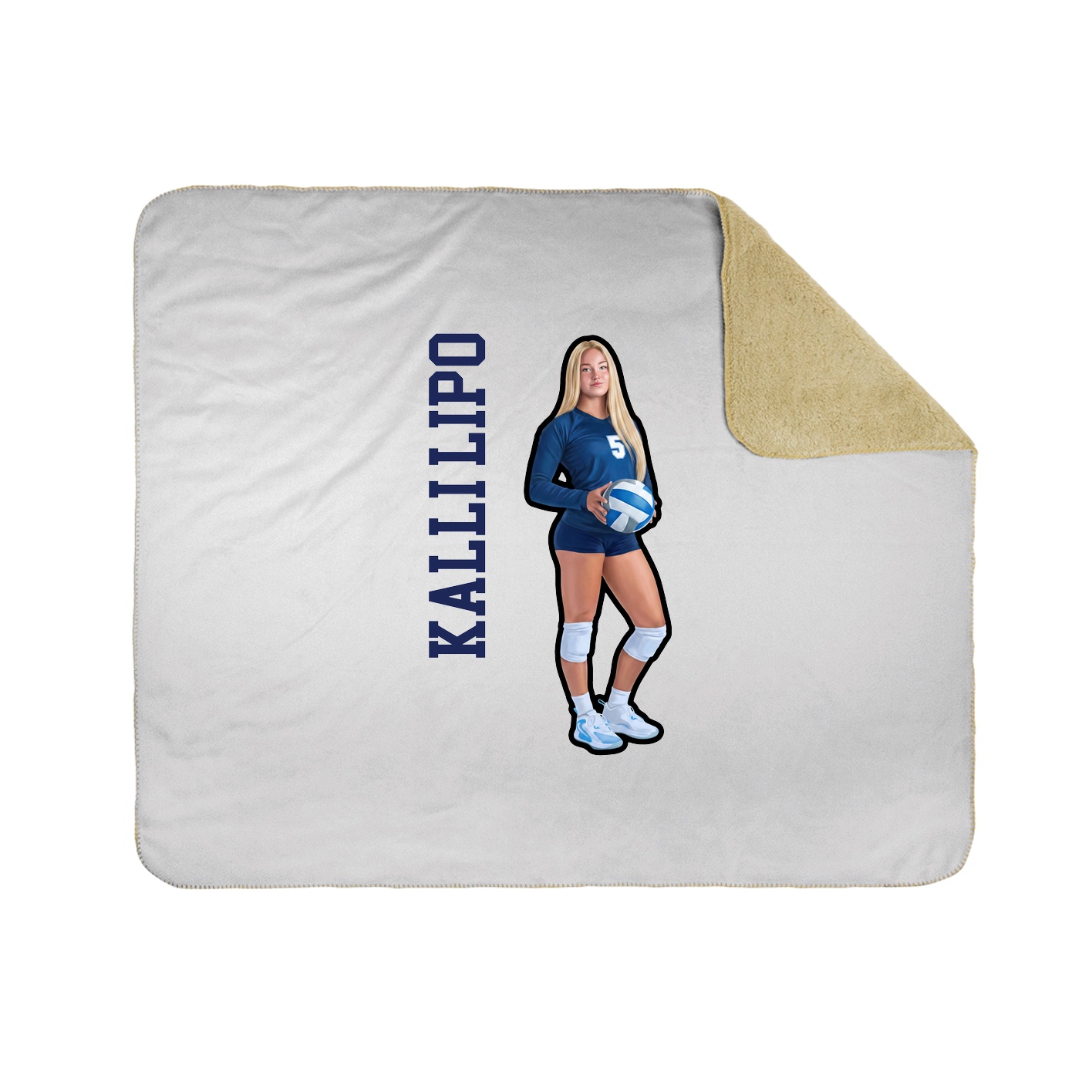 Throw Blanket — Name Vertical in White