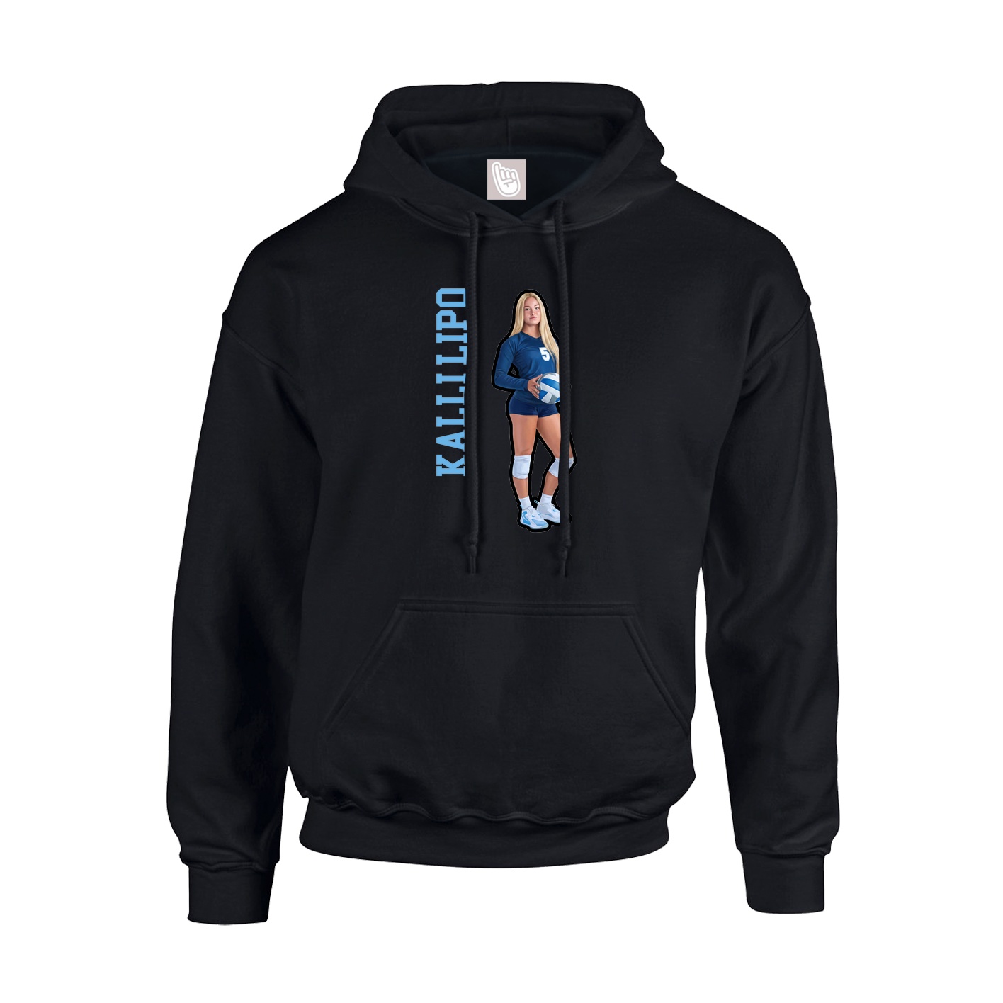 Youth Hoodie — Name Vertical in Black