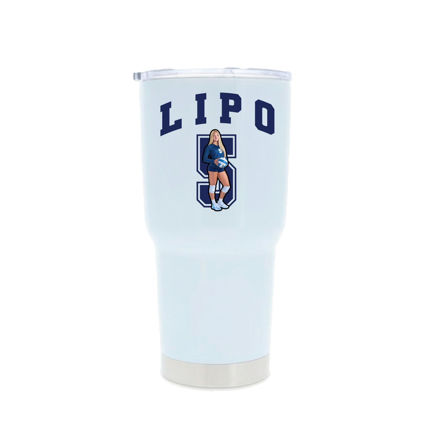 30oz Stainless Steel Tumbler — Number in White