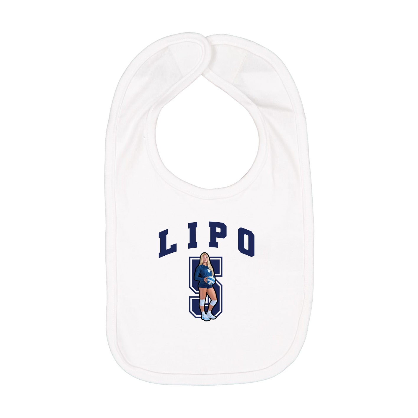 Infant Bib — Number in White