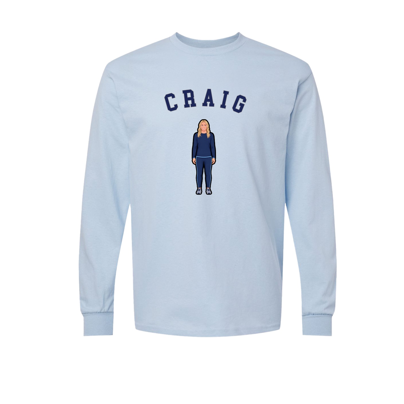 Long Sleeve Tee — Shirsey Arch in Light Blue