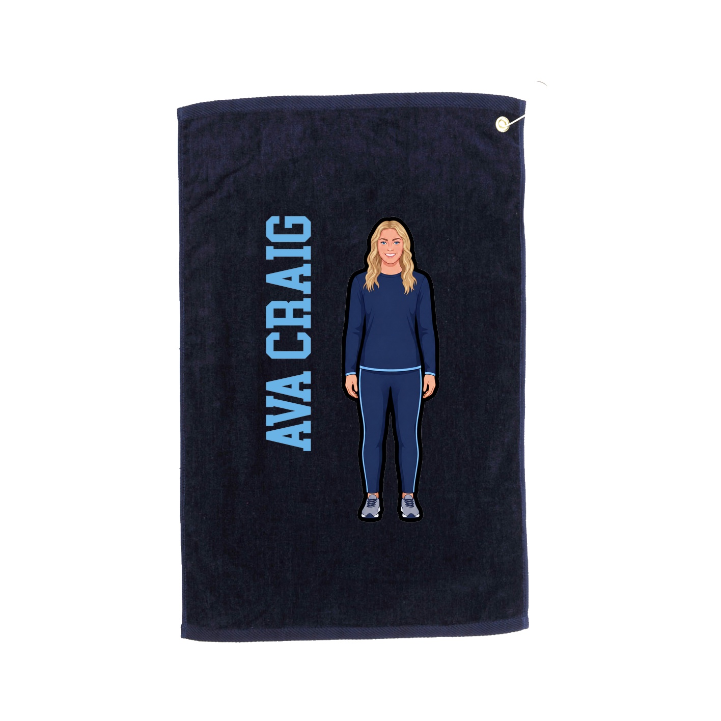 Golf Towel — Name Vertical in Navy