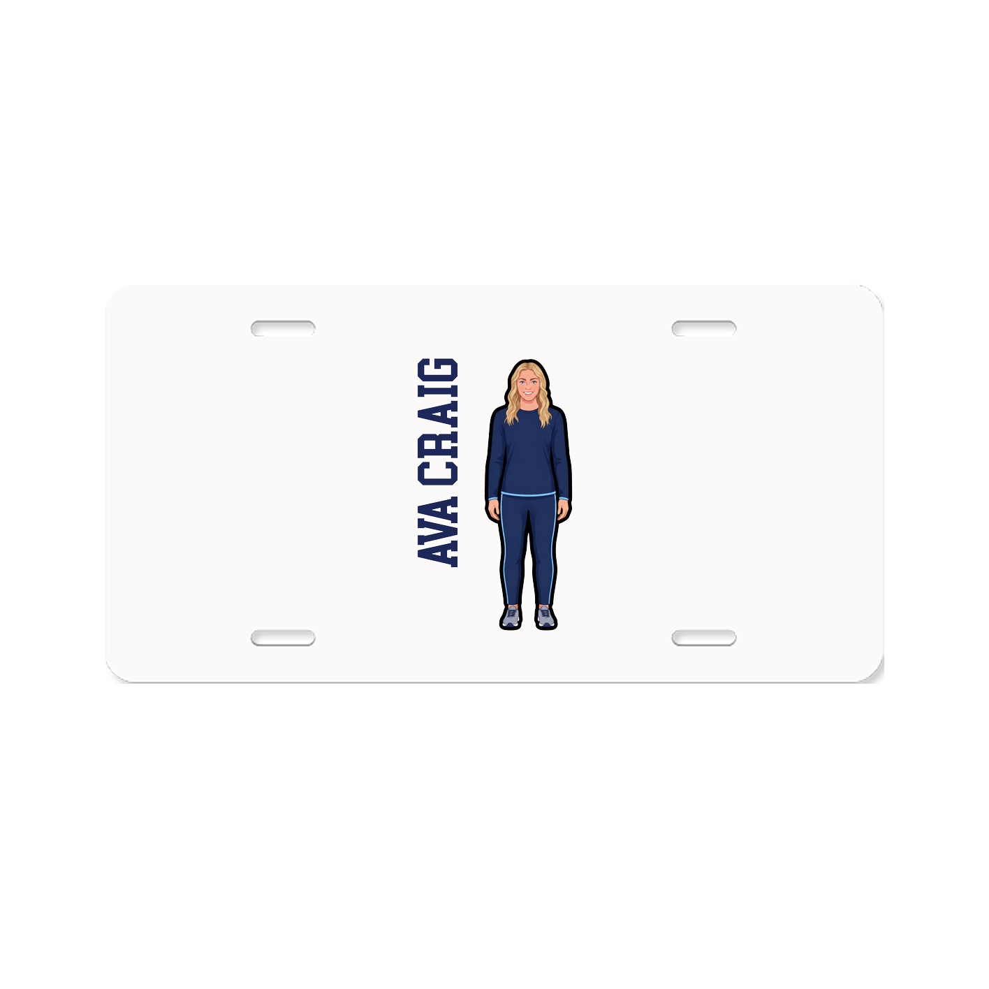 License Plate — Name Vertical in Classic