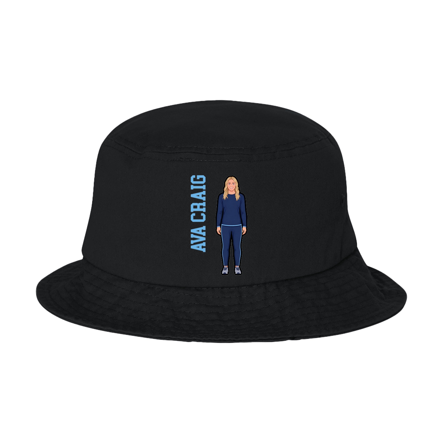 Bucket Cap — Name Vertical in Black