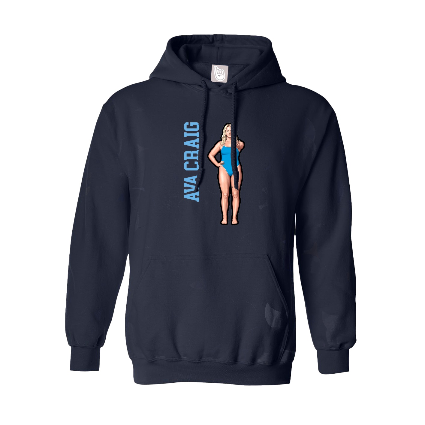 Youth Hoodie — Name Vertical in Navy