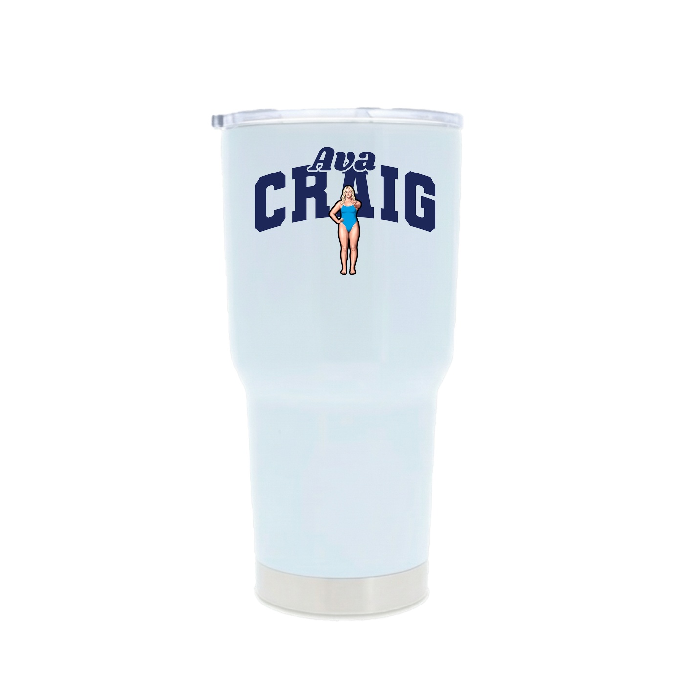 30oz Stainless Steel Tumbler — Signature Arch in White