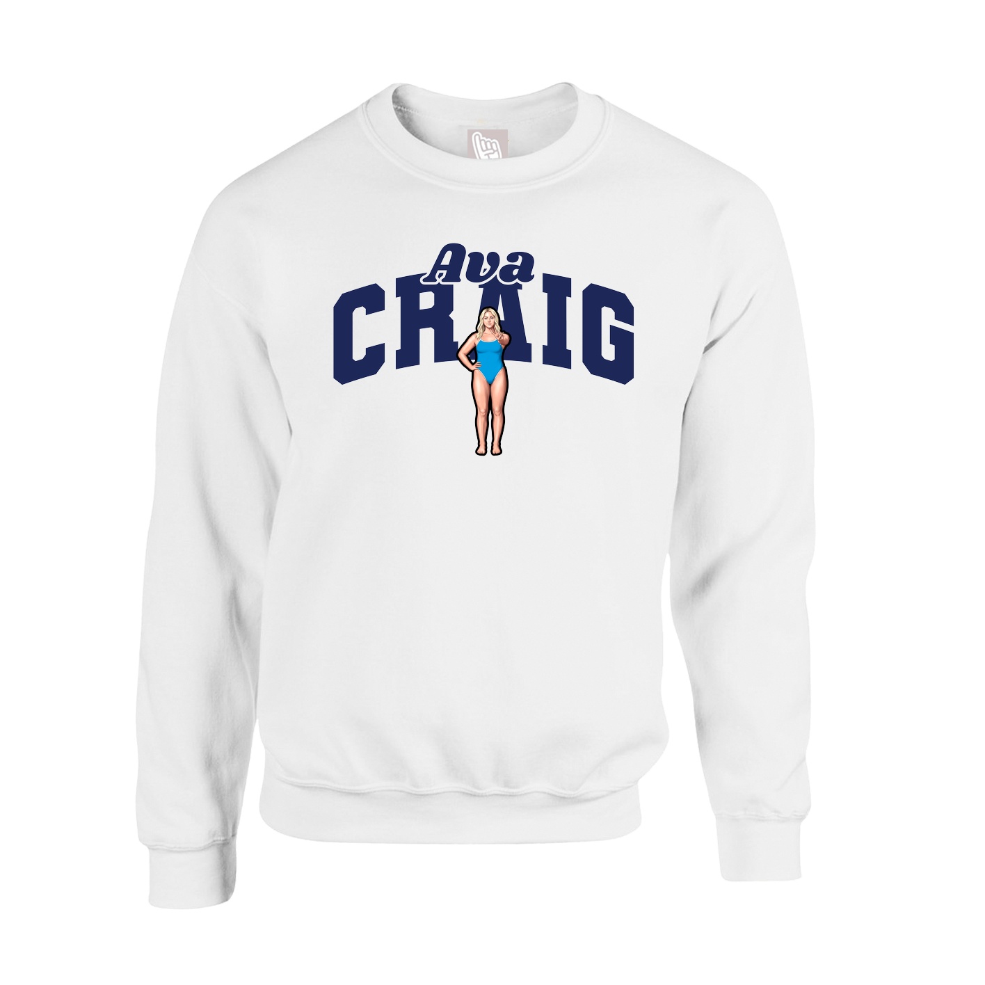 Fleece Crew — Signature Arch in White