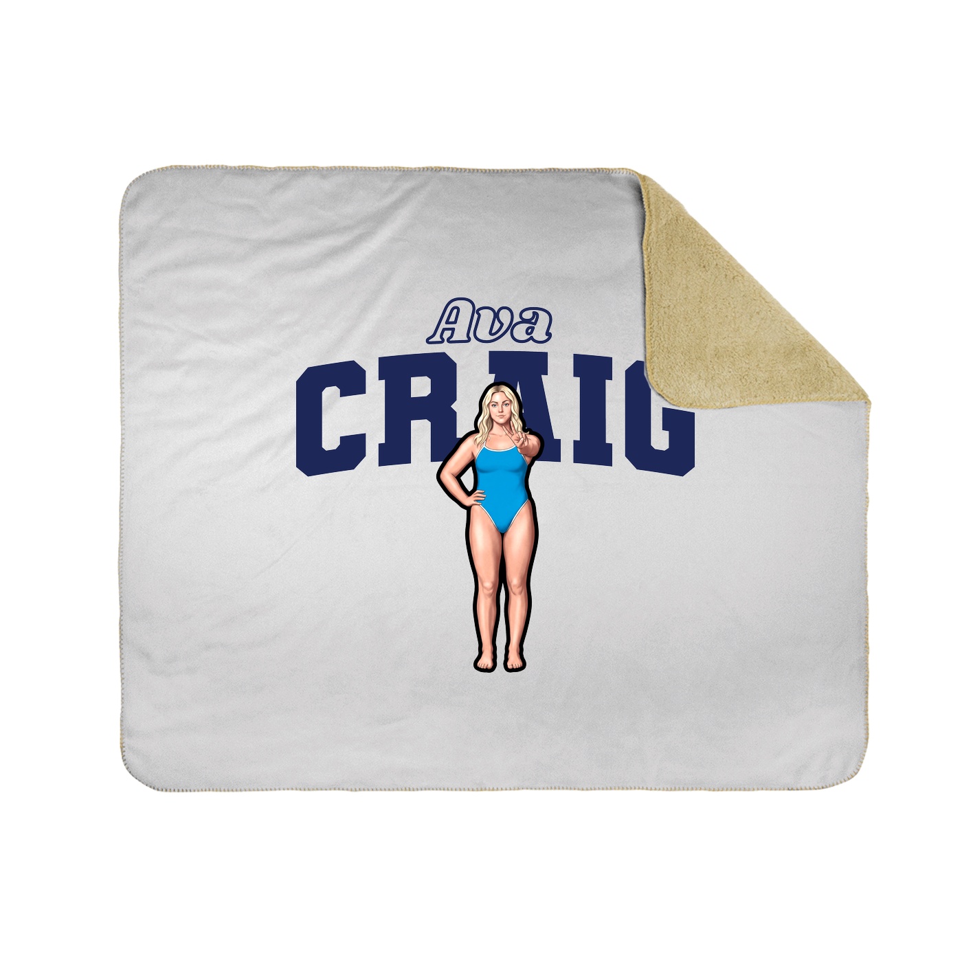 Throw Blanket — Name Arch in White