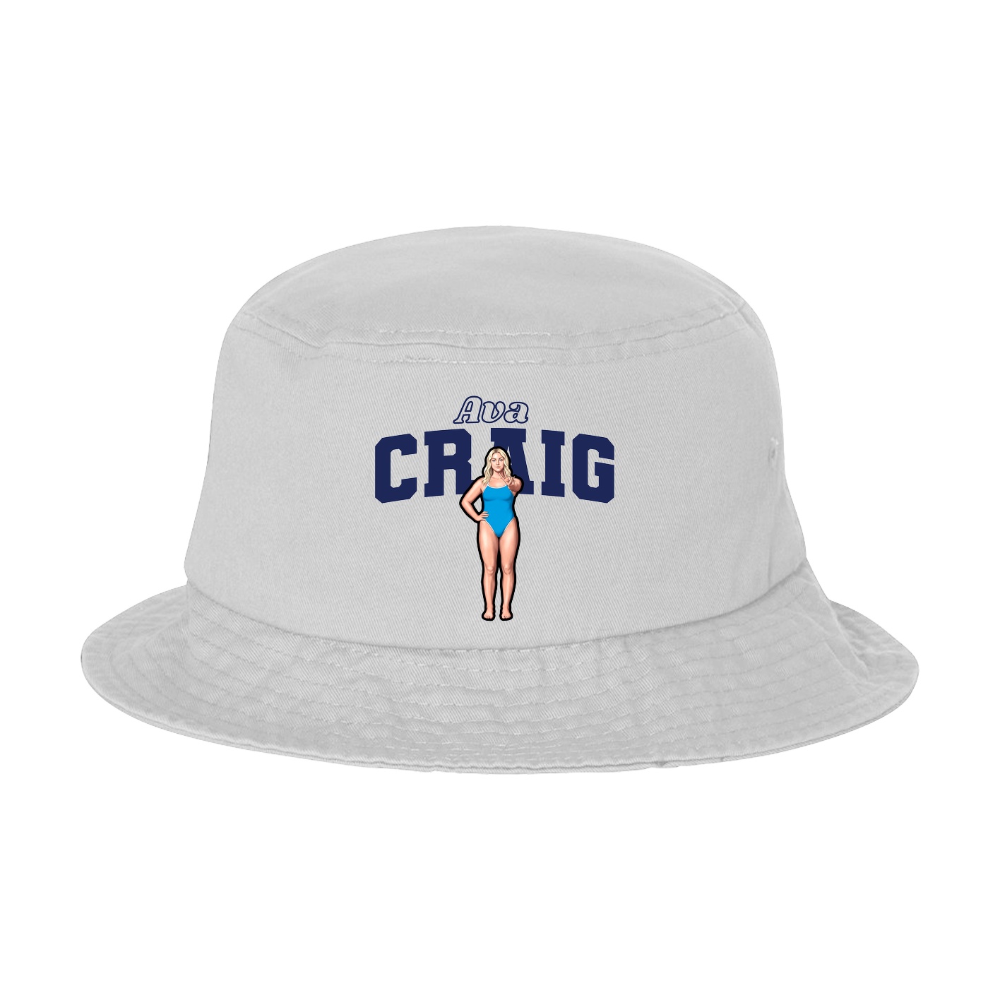 Bucket Cap — Name Arch in White